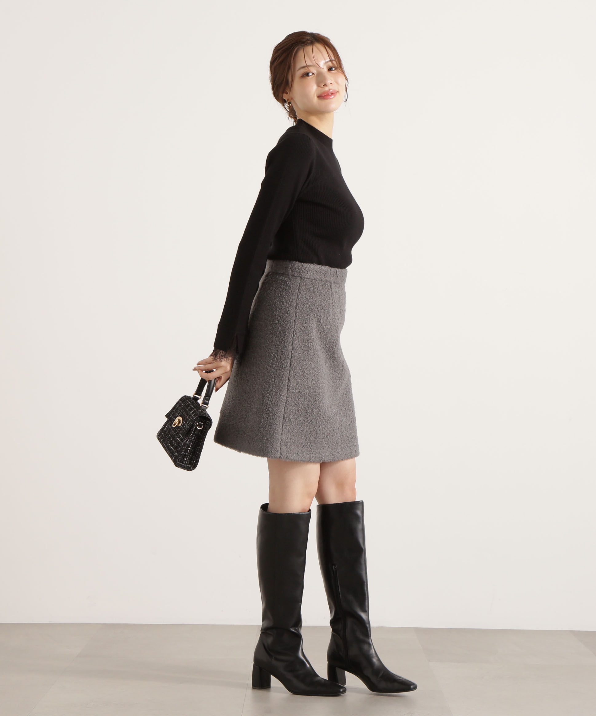 PROPORTION BODY DRESSING「レースドッキングスリーブニット 25AW」|ニット・セーター|