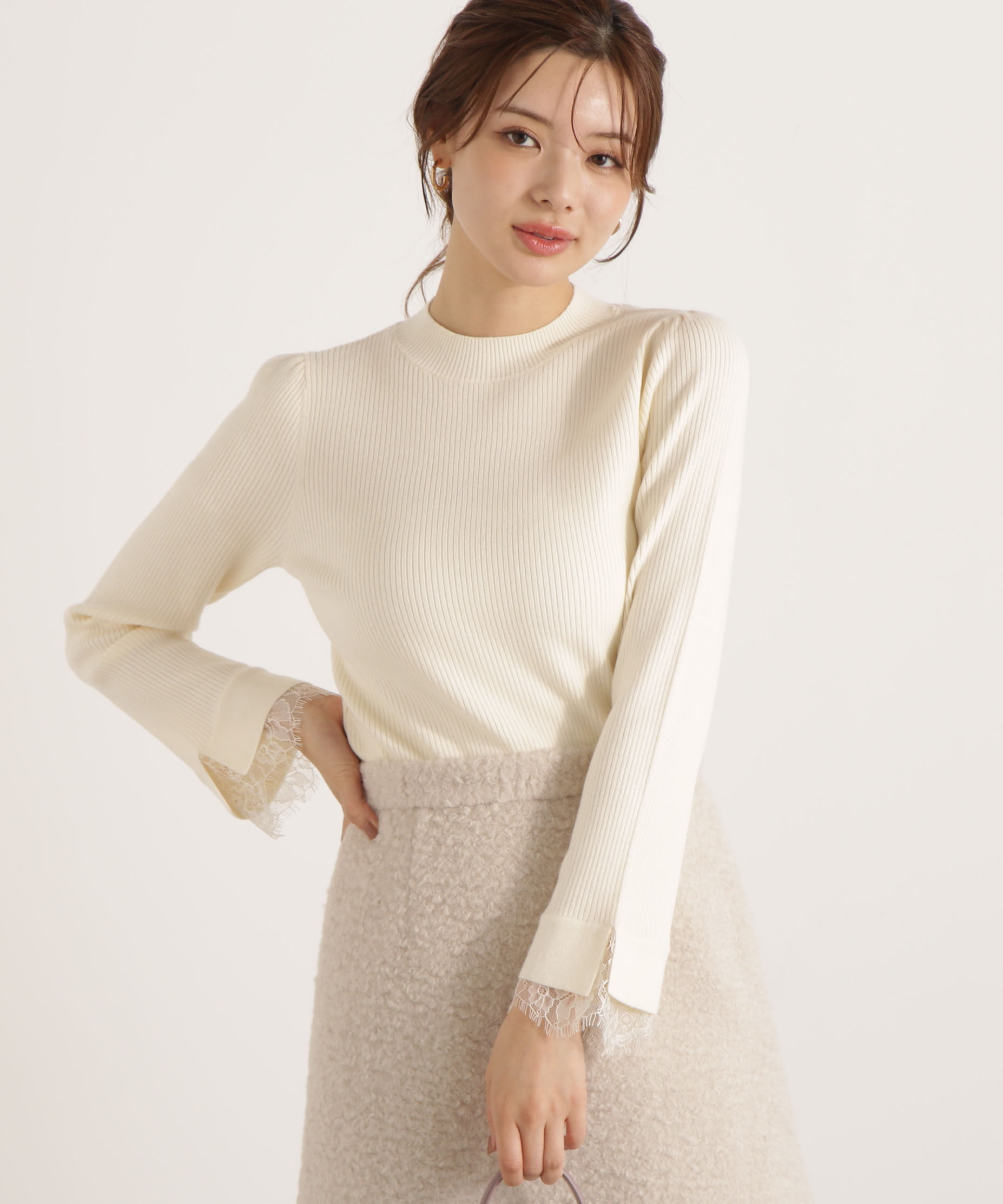 PROPORTION BODY DRESSING「レースドッキングスリーブニット 25AW」|ニット・セーター|