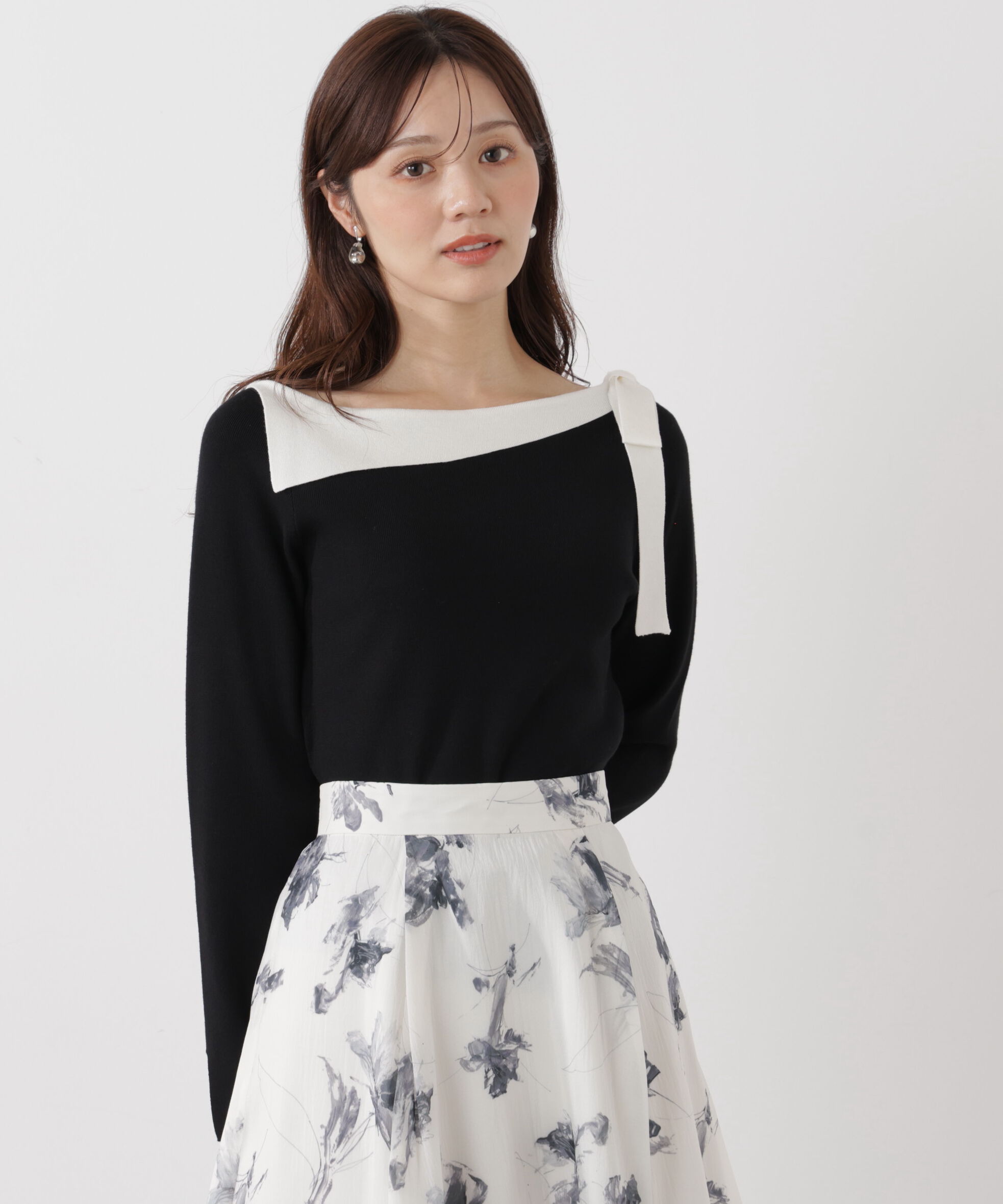 PROPORTION BODY DRESSING「＜ウォッシャブル/UV＞サイドリボン総針ニット」|ニット・セーター|