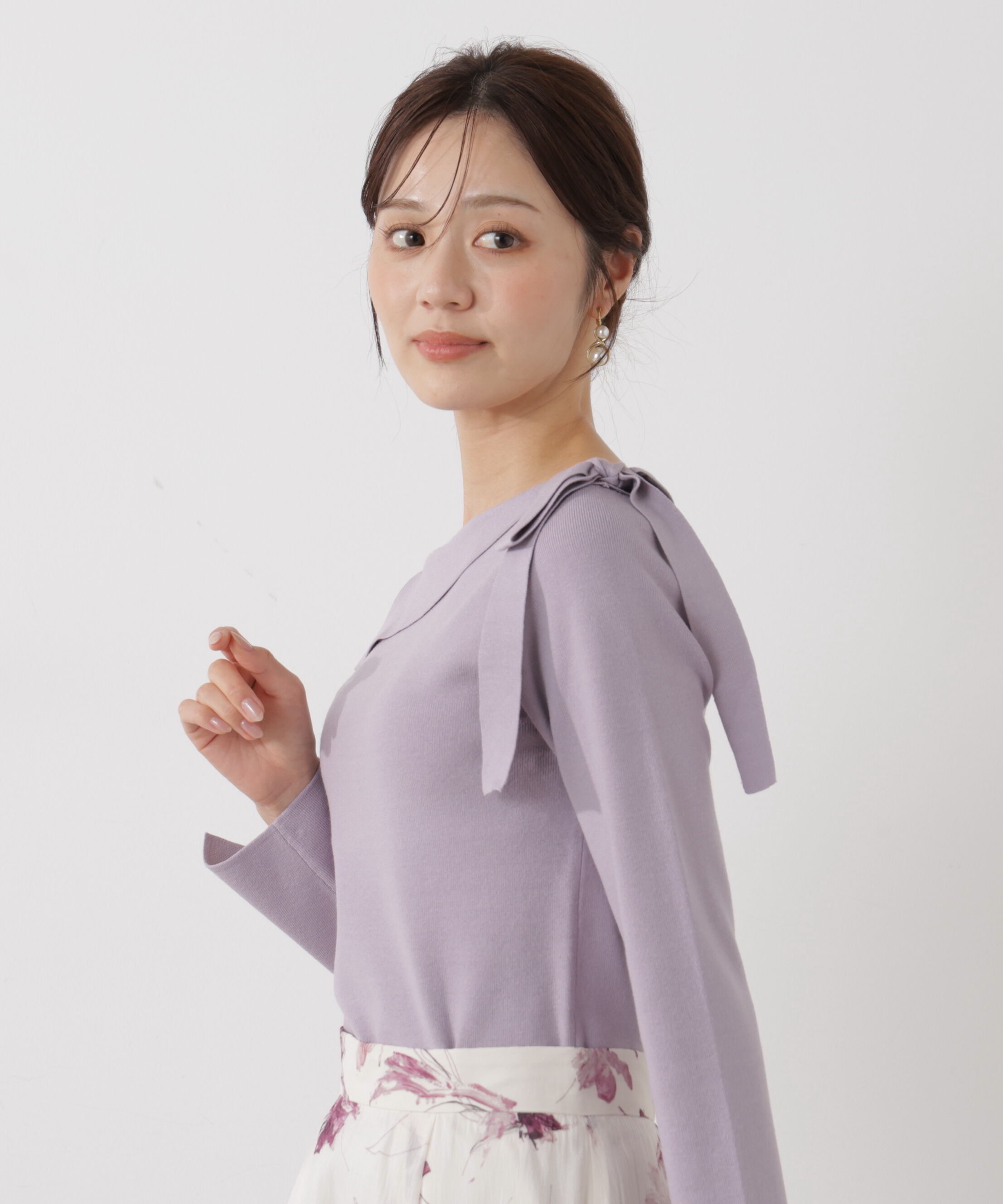 PROPORTION BODY DRESSING「＜ウォッシャブル/UV＞サイドリボン総針ニット」|ニット・セーター|