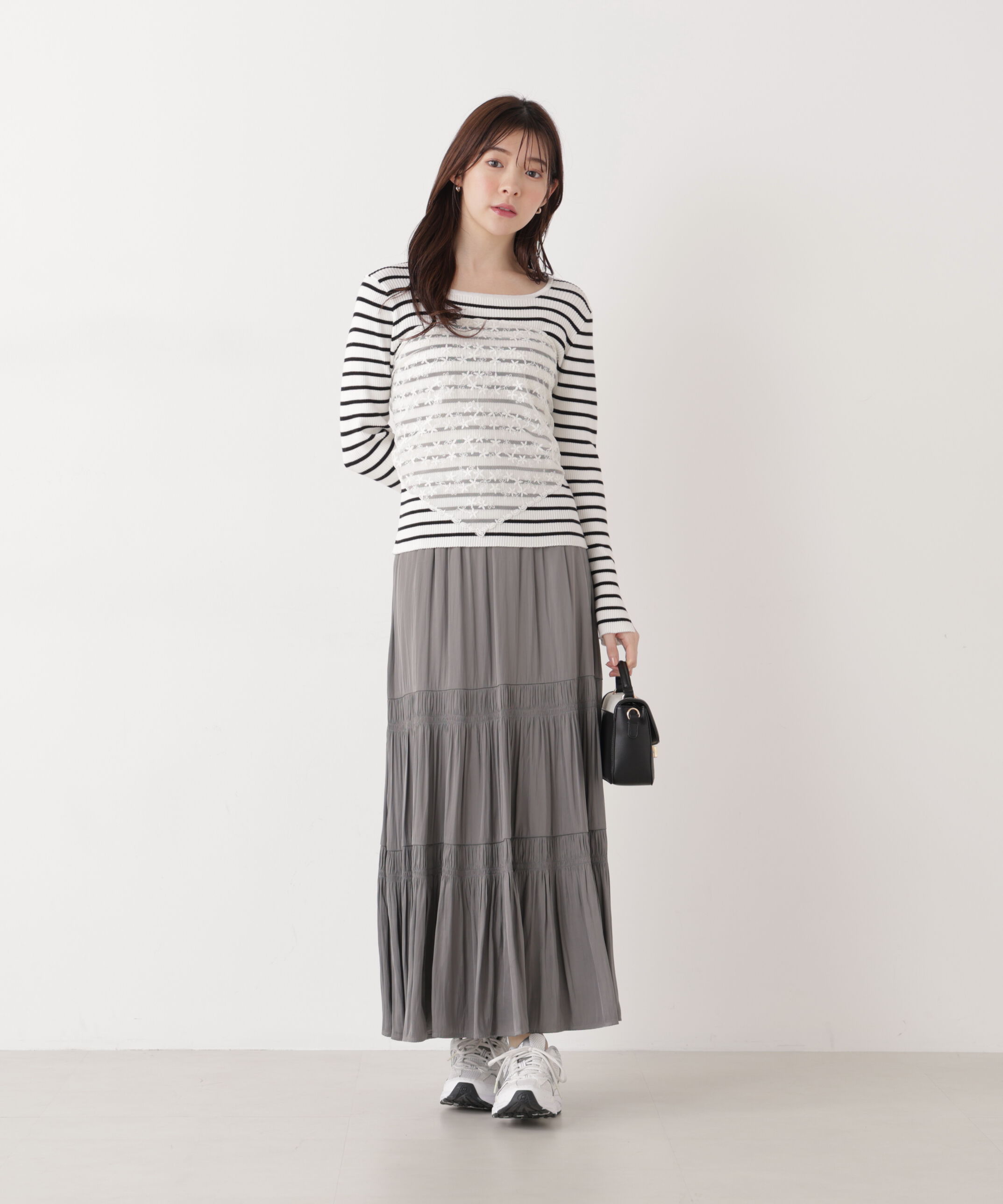 PROPORTION BODY DRESSING「《EDIT COLOGNE》レーススカーフ付きリブニット　26SS」|ニット・セーター|