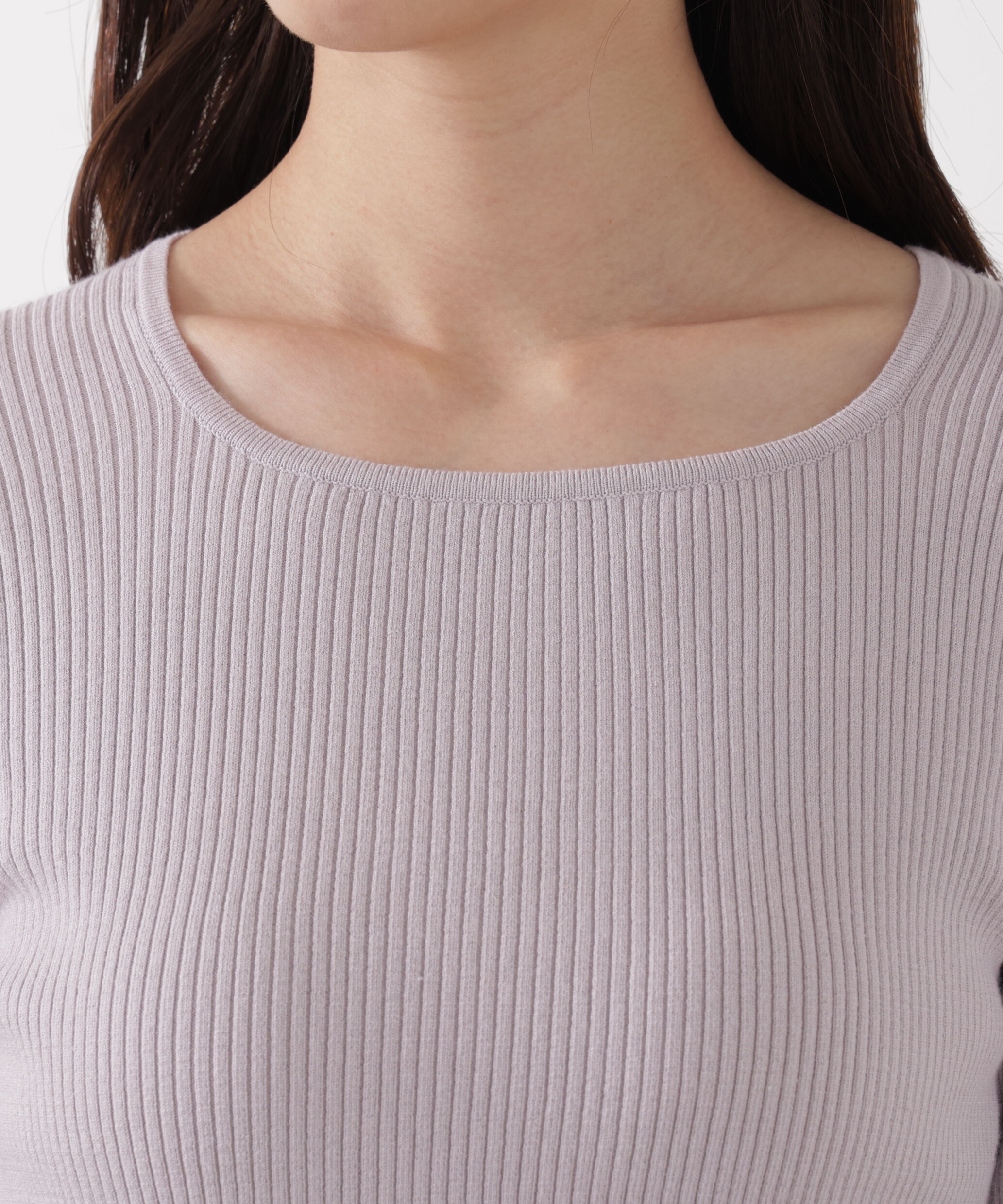 PROPORTION BODY DRESSING「《EDIT COLOGNE》レーススカーフ付きリブニット　26SS」|ニット・セーター|