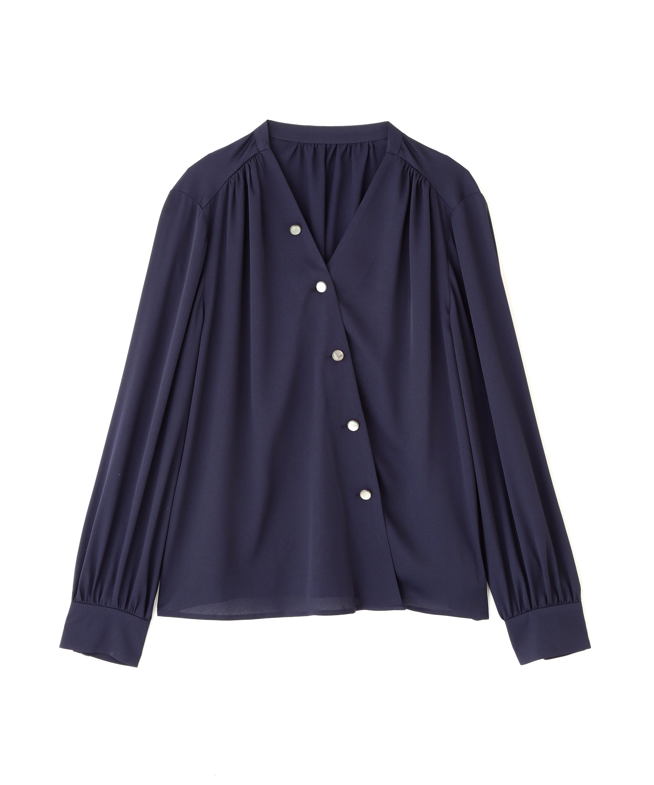  「Ｖネックボタンブラウス」|シャツ・ブラウス|