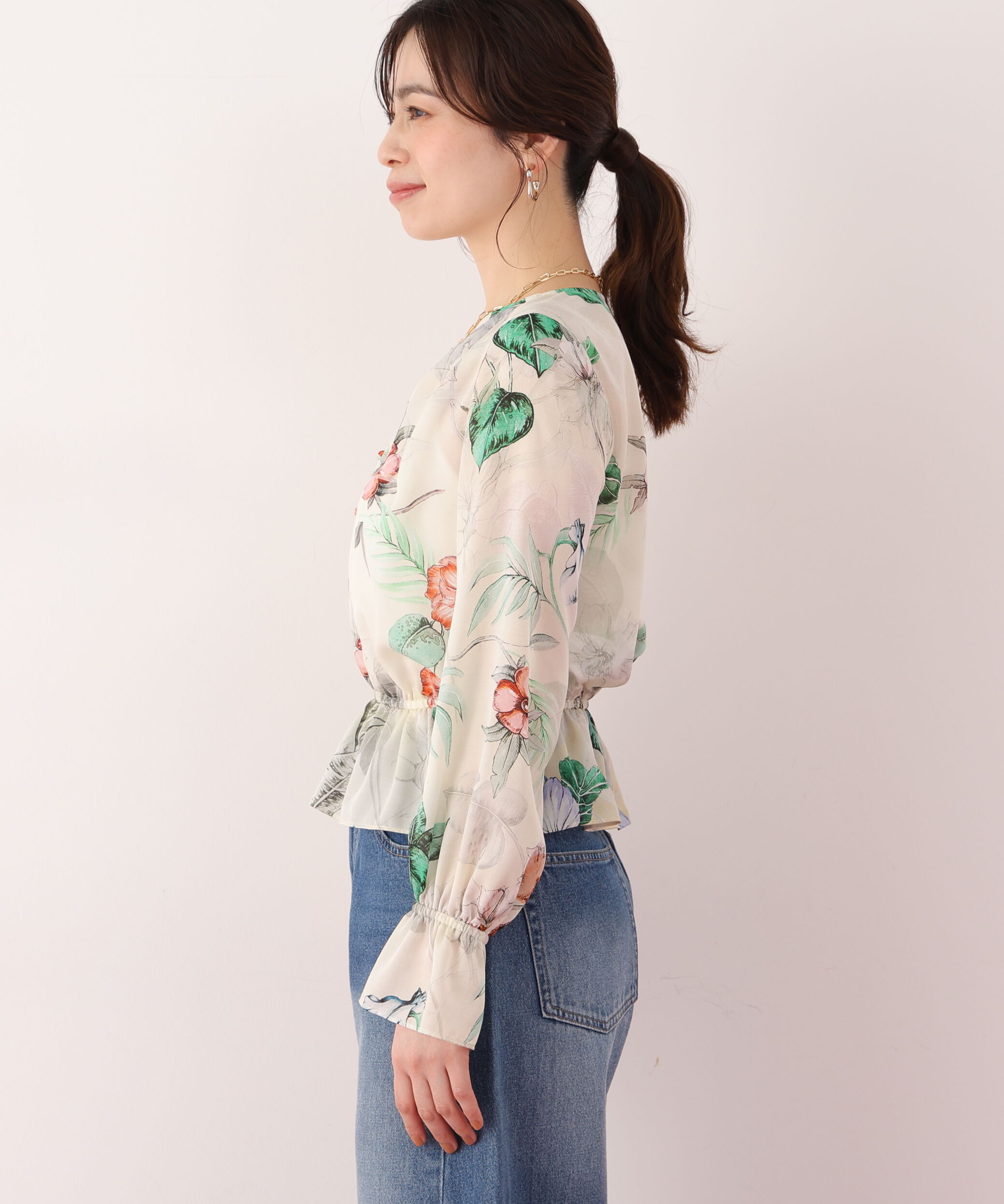  「ボタニカルアートプリントブラウス」|シャツ・ブラウス|