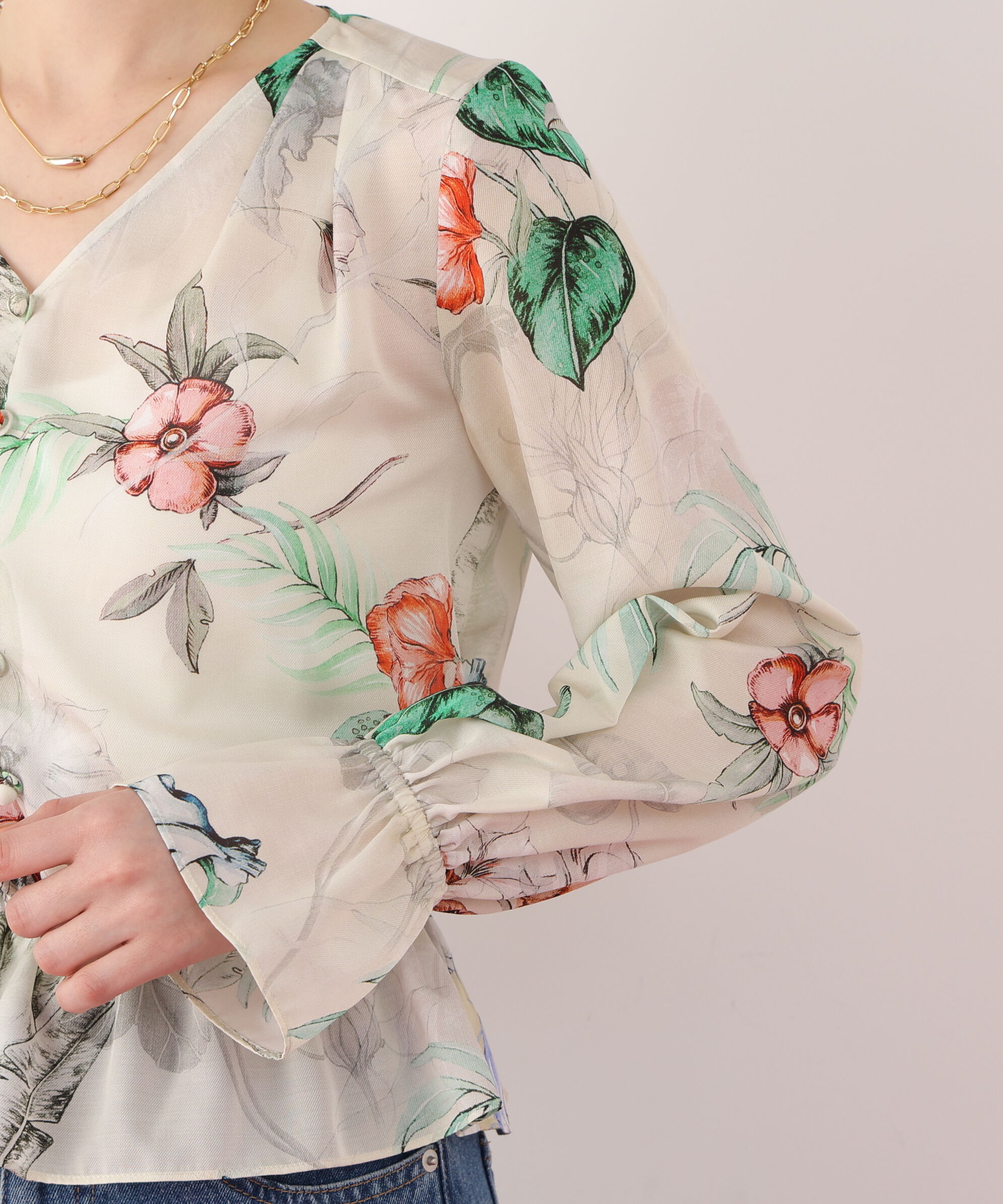  「ボタニカルアートプリントブラウス」|シャツ・ブラウス|
