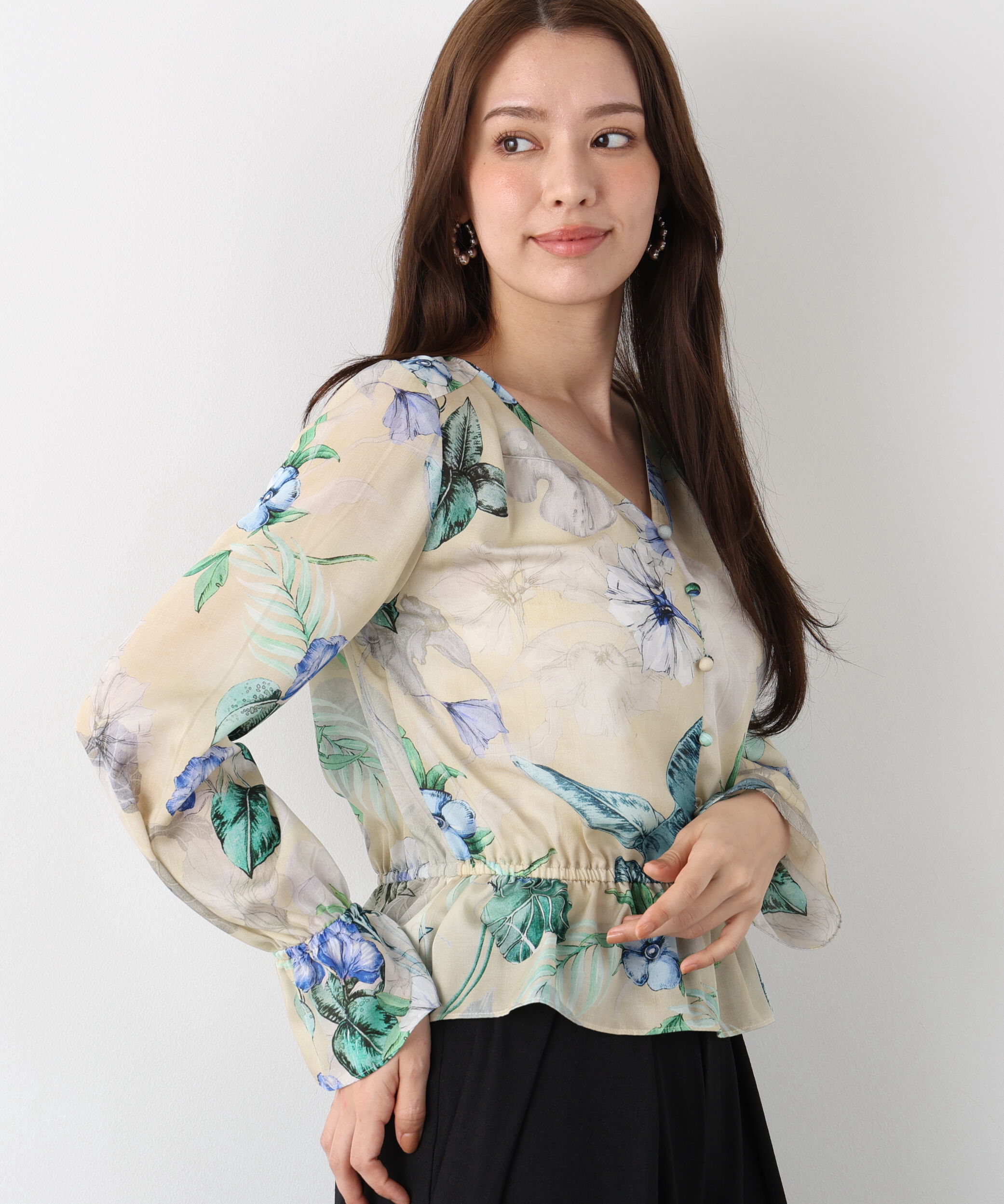  「ボタニカルアートプリントブラウス」|シャツ・ブラウス|