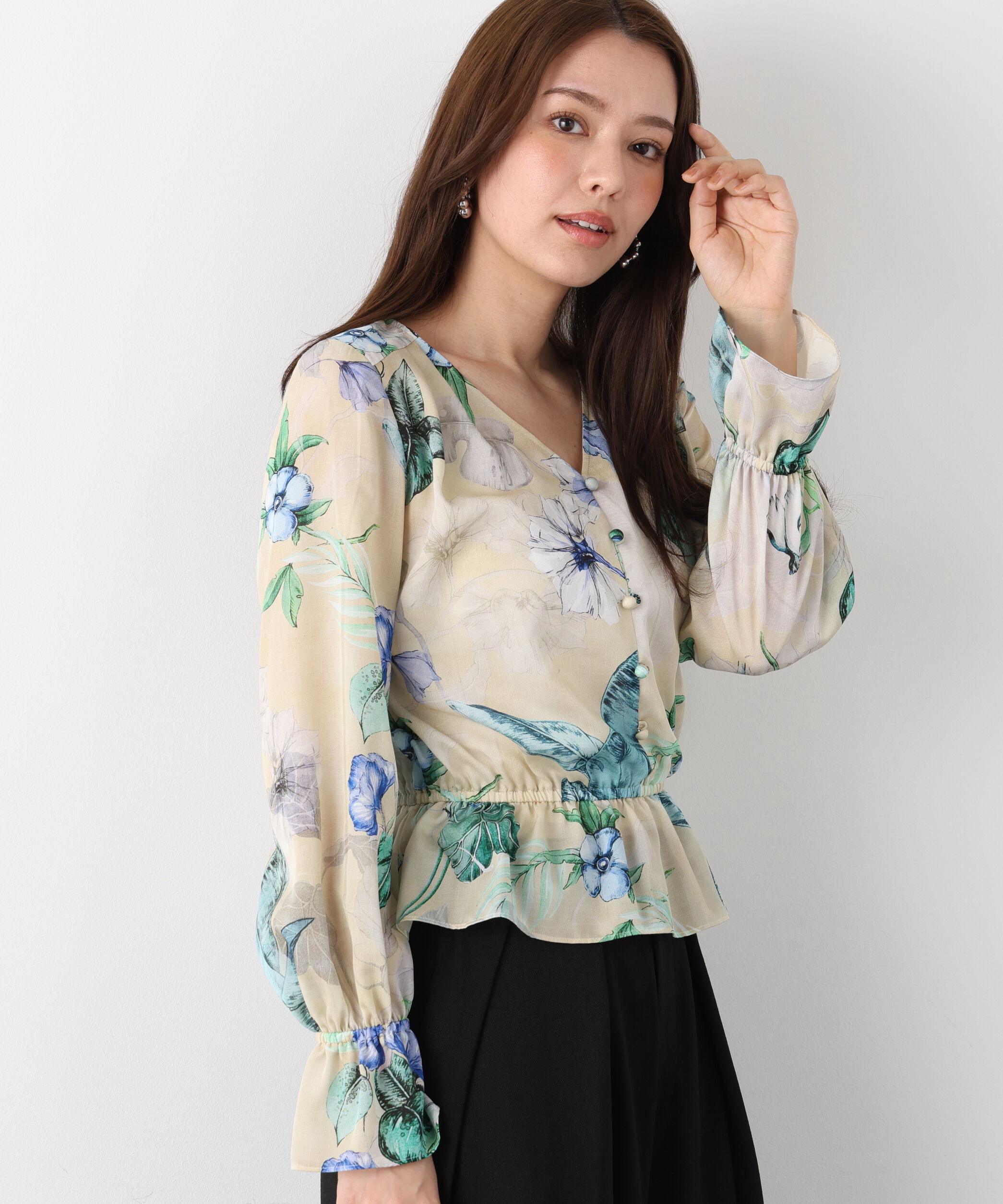  「ボタニカルアートプリントブラウス」|シャツ・ブラウス|