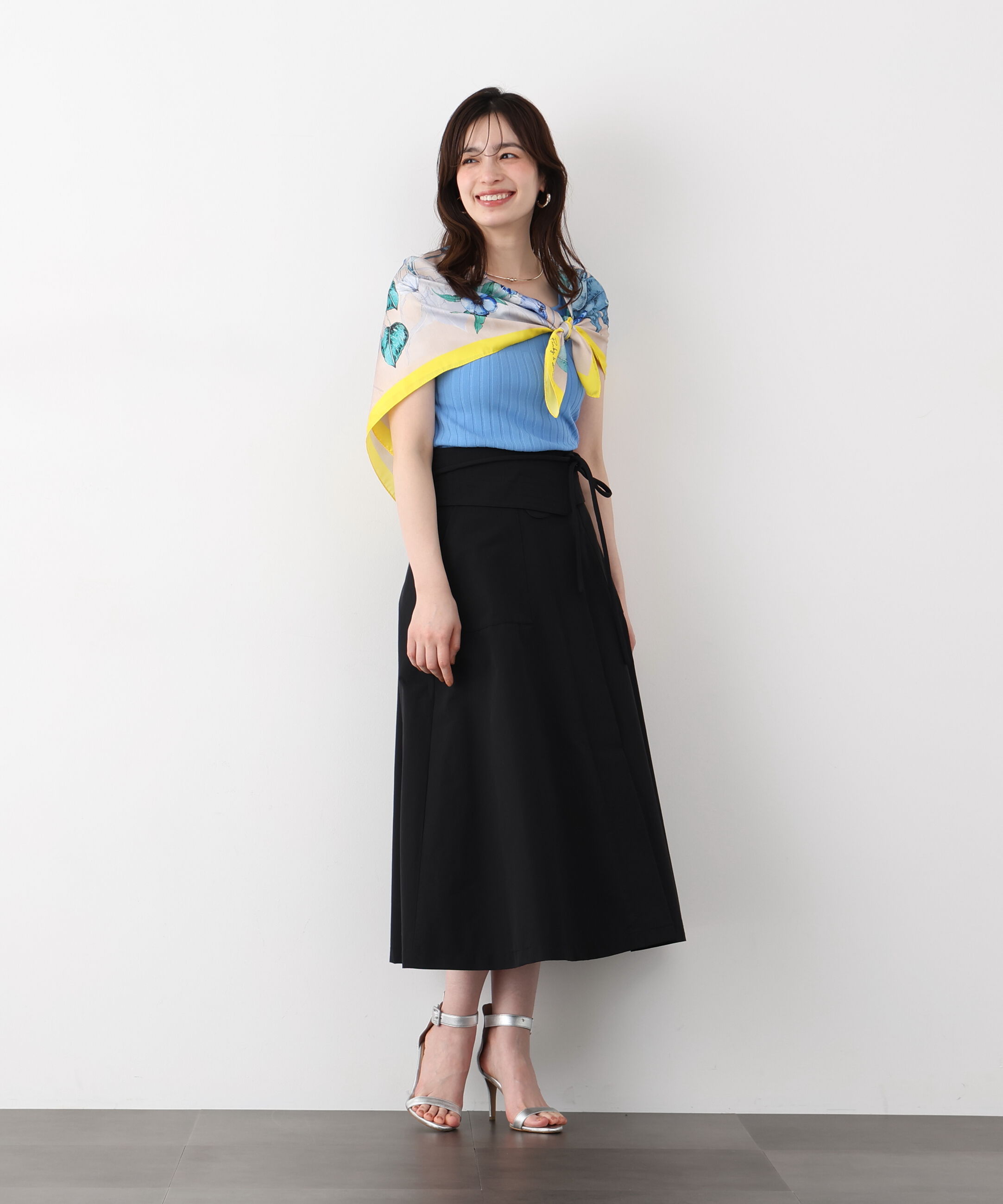  「ステッチベルトフレアースカート」|スカート|