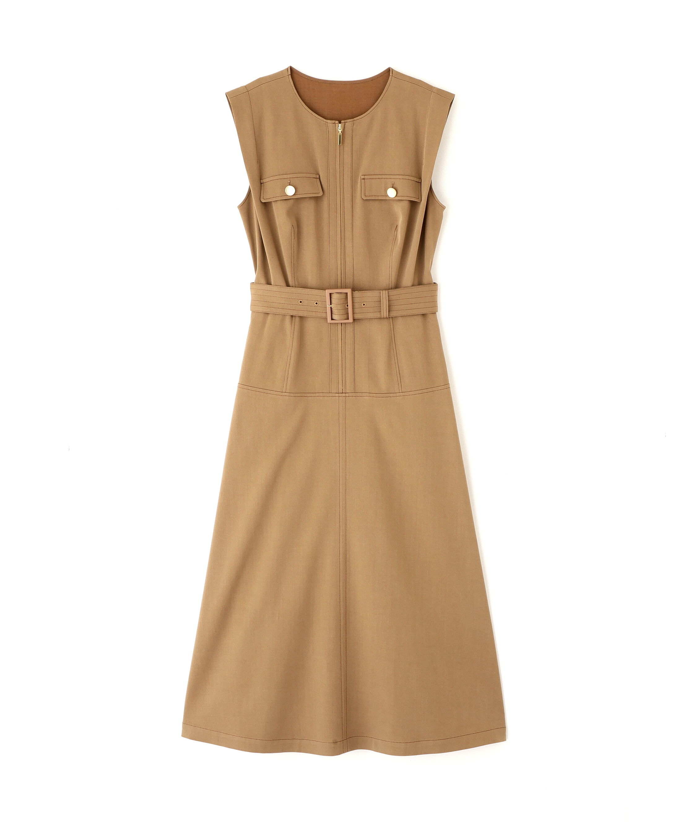  「フロントファスナーデニムワンピース」|ワンピース|