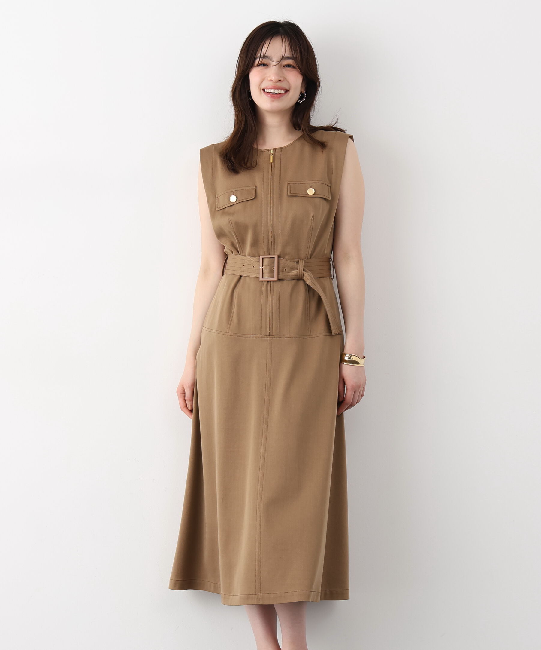  「フロントファスナーデニムワンピース」|ワンピース|