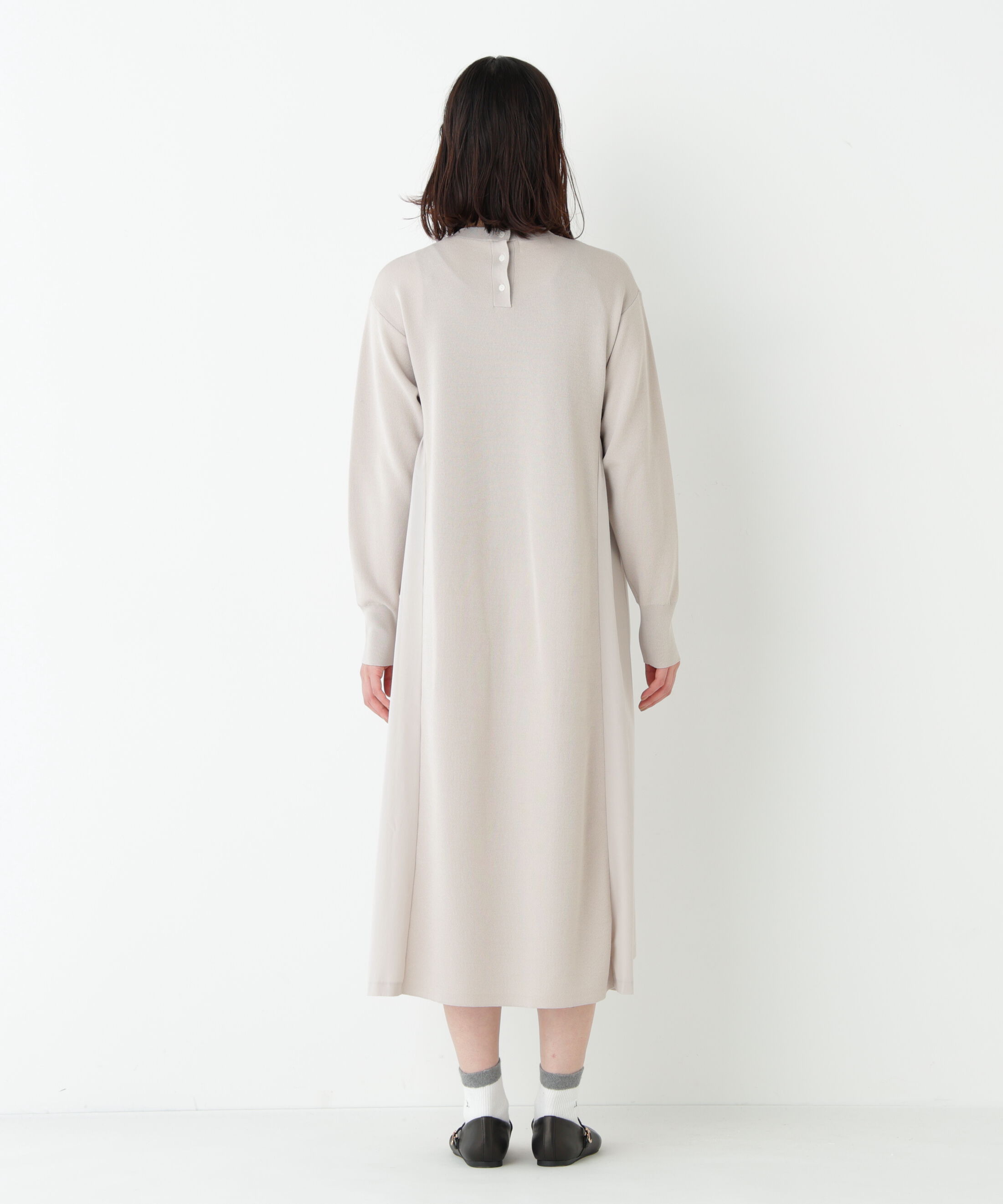  「◆布帛コンビ綿ナイロンニットＯＰ」|ワンピース|