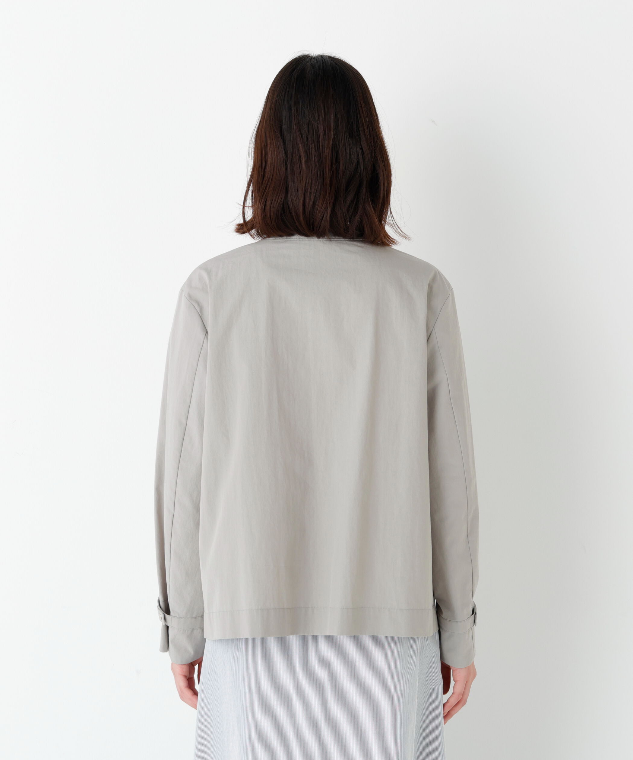  「◆綿ナイロンダンプノーカラージャケット」|ブルゾン・スタジャン|