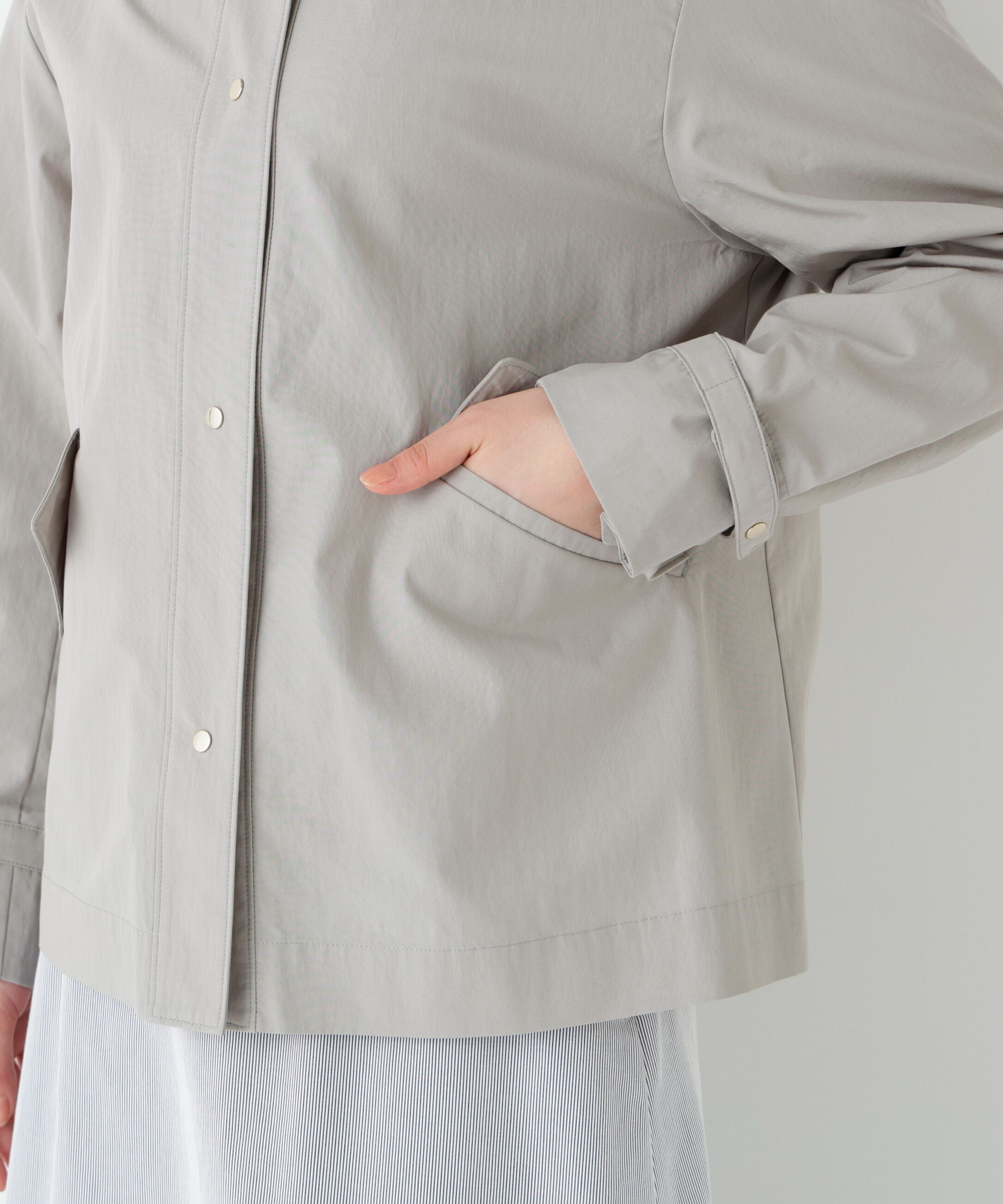  「◆綿ナイロンダンプノーカラージャケット」|ブルゾン・スタジャン|