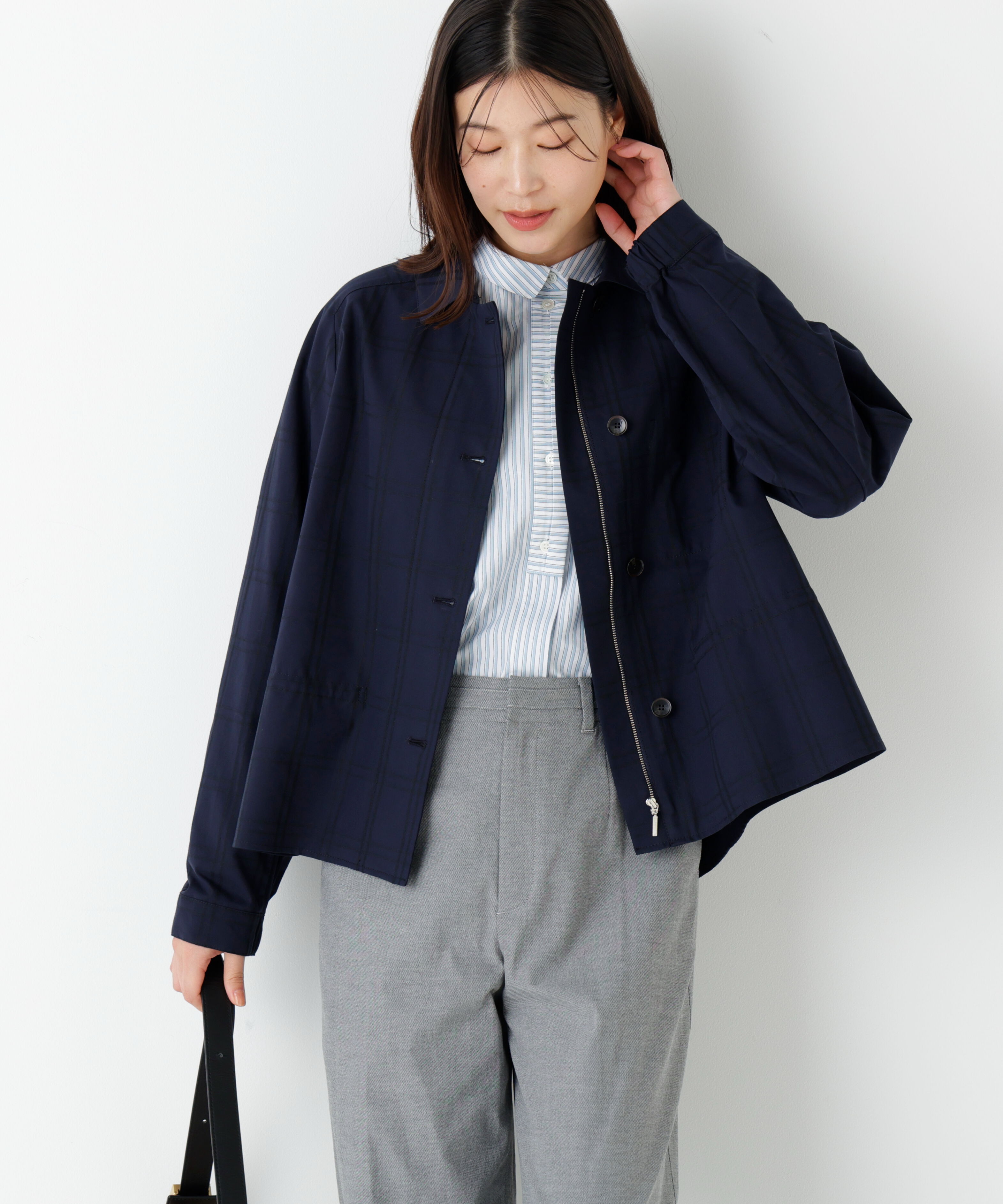  「◆先染めチェックブルゾン」|ブルゾン・スタジャン|