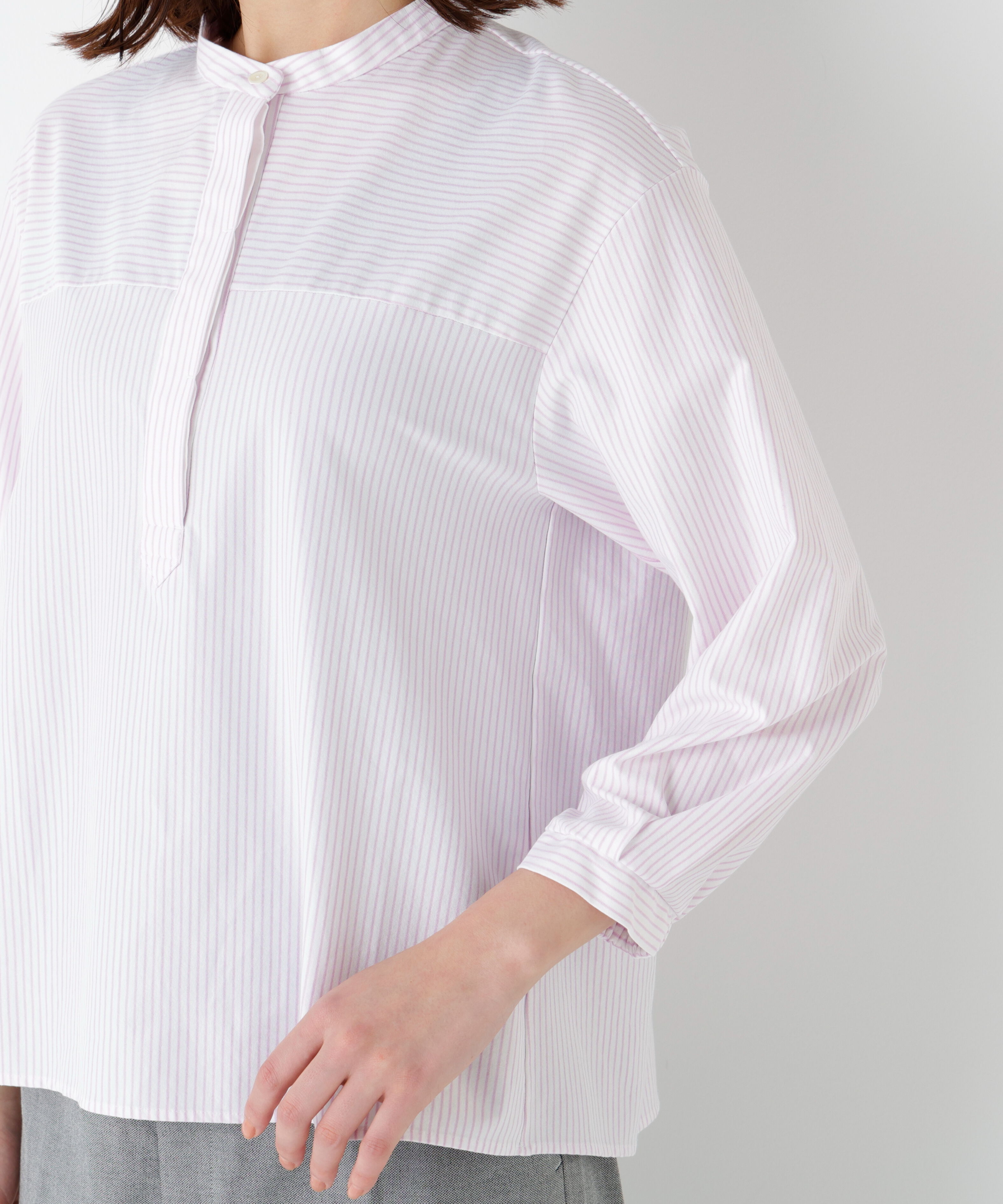  「◆鹿の子ジャージーバンドカラープルオーバー」|Tシャツ・カットソー|