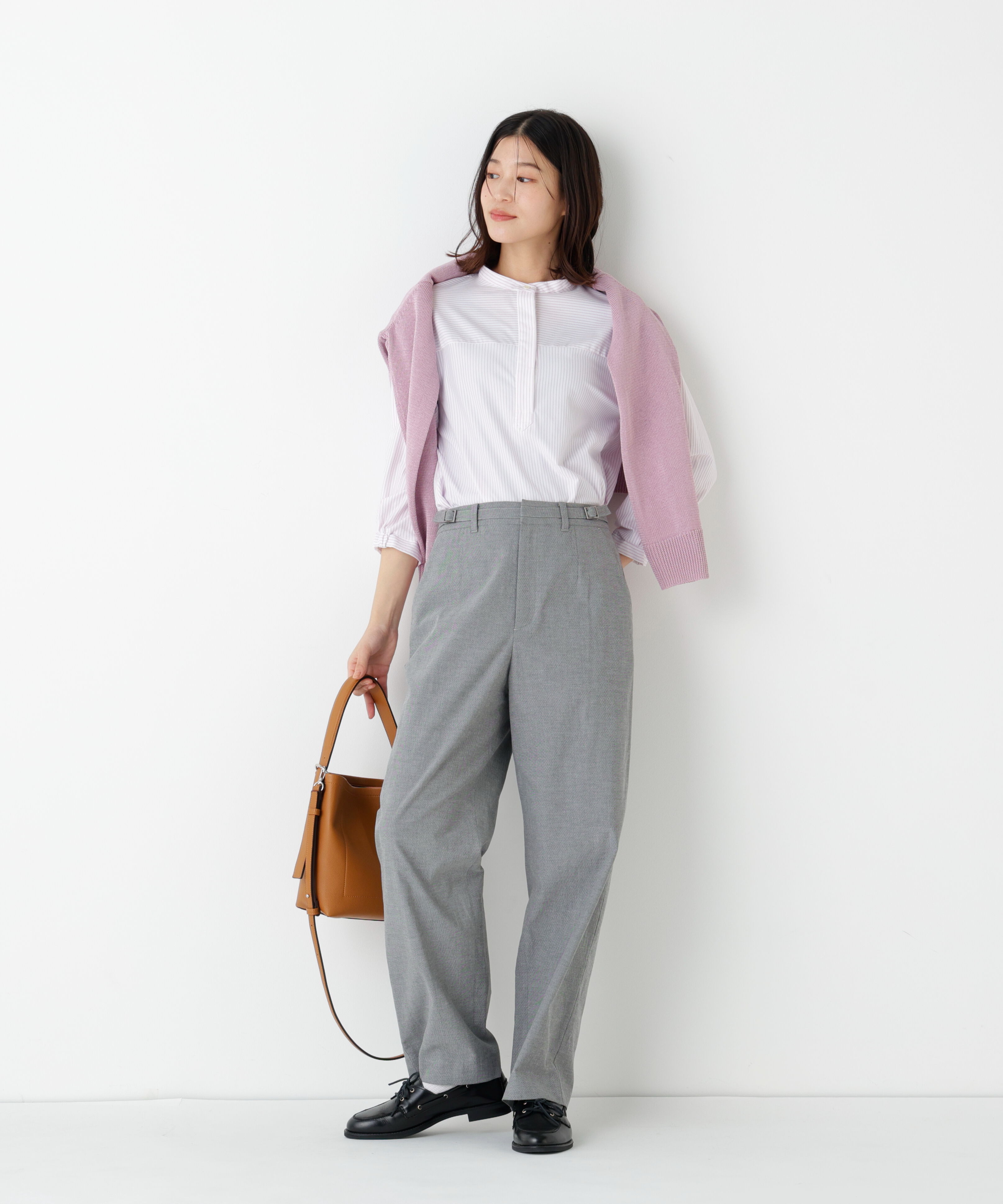  「◆鹿の子ジャージーバンドカラープルオーバー」|Tシャツ・カットソー|