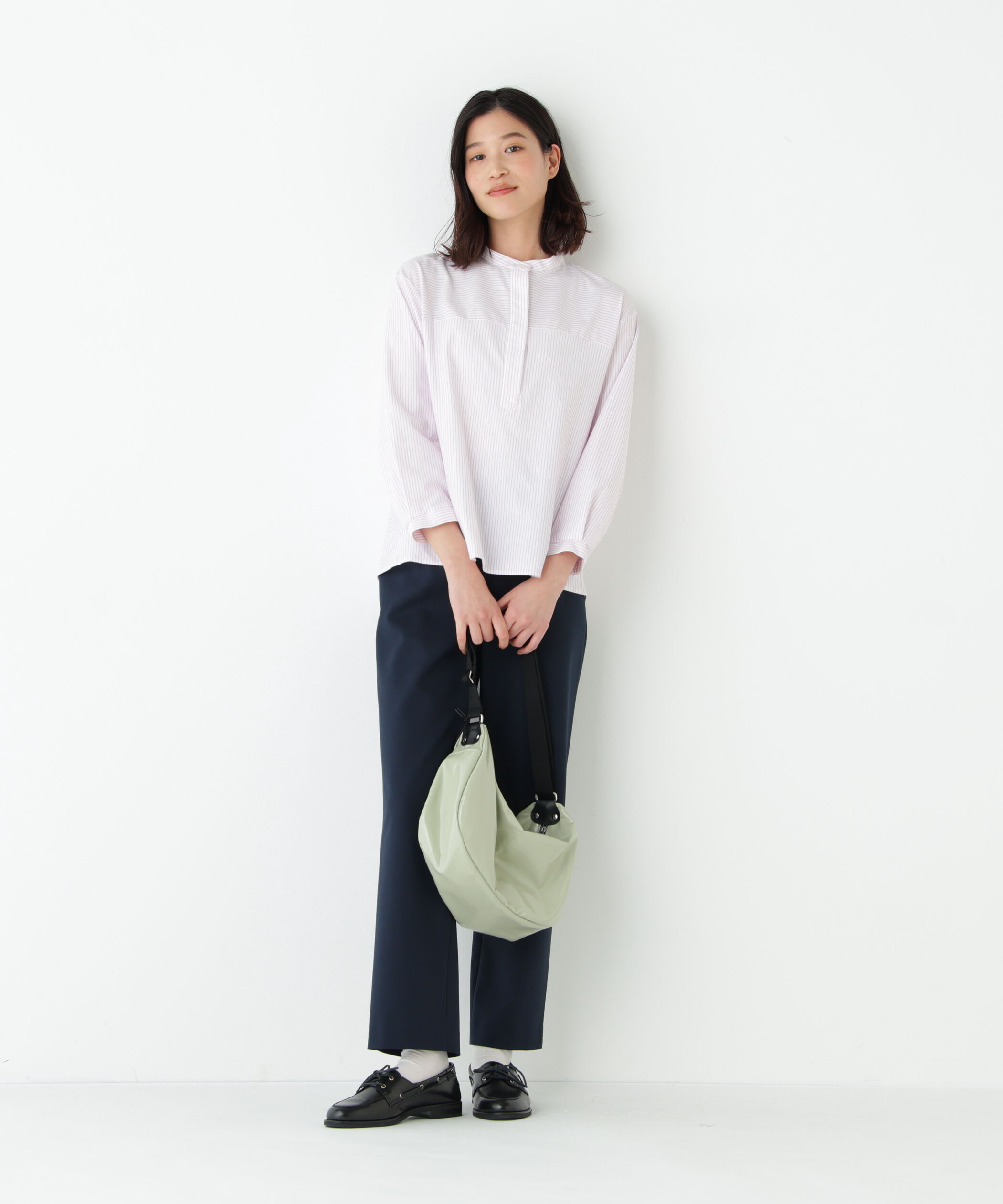  「◆鹿の子ジャージーバンドカラープルオーバー」|Tシャツ・カットソー|