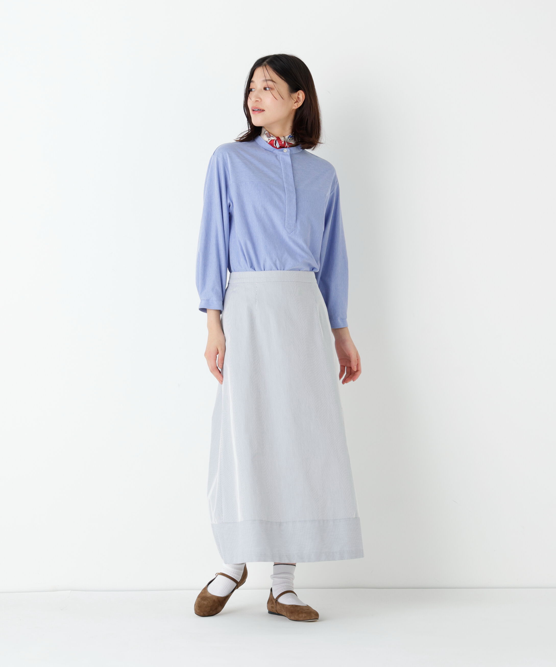  「◆鹿の子ジャージーバンドカラープルオーバー」|Tシャツ・カットソー|