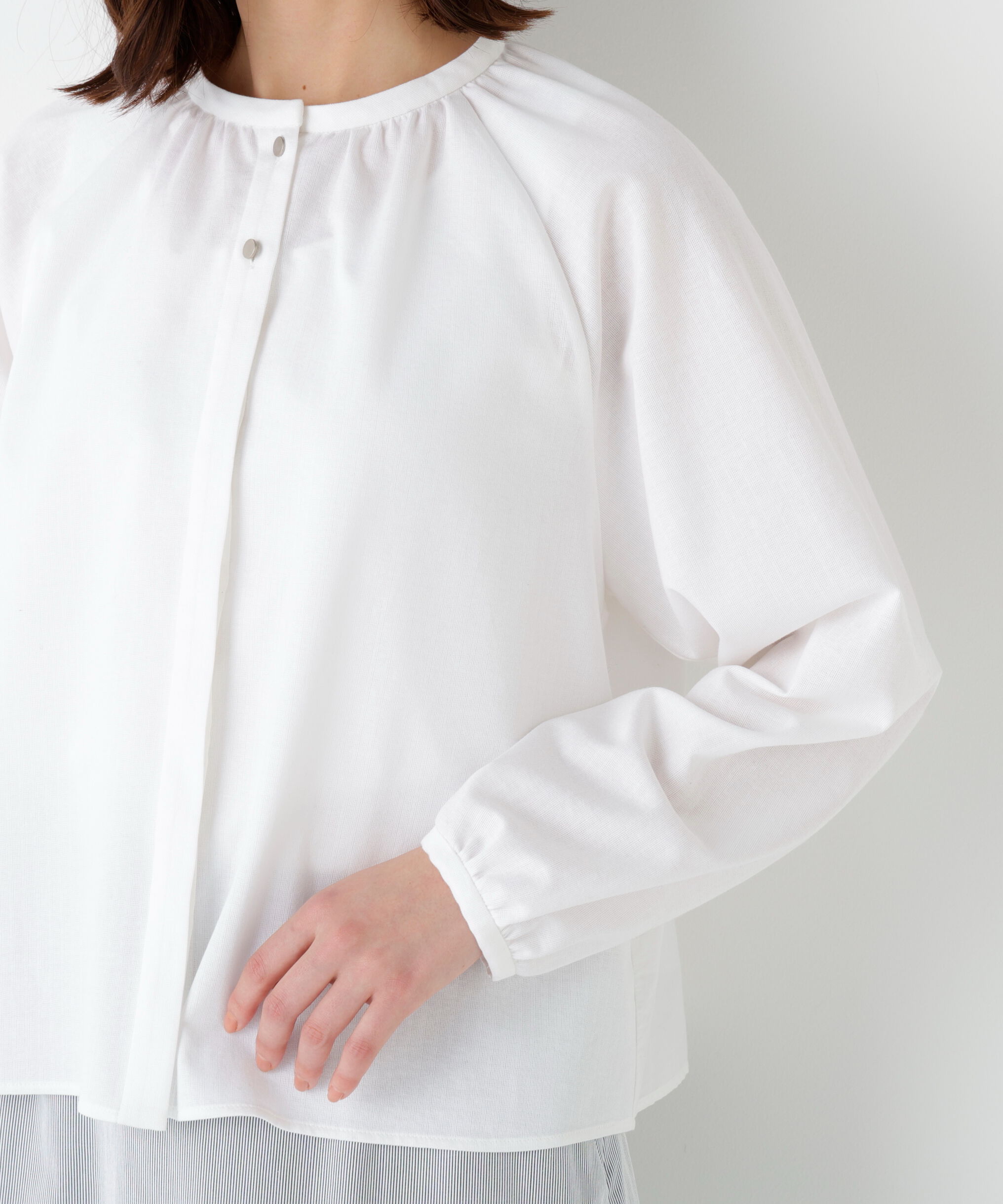  「◆バランサーカットソーギャザーブラウス」|Tシャツ・カットソー|