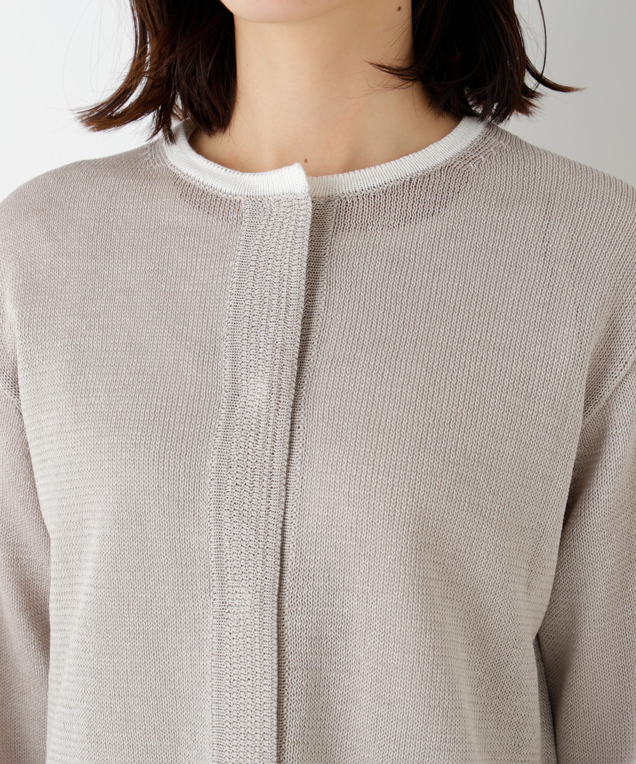  「◆ミドルゲージギマクルーネックカーディガン」|ニット・セーター|