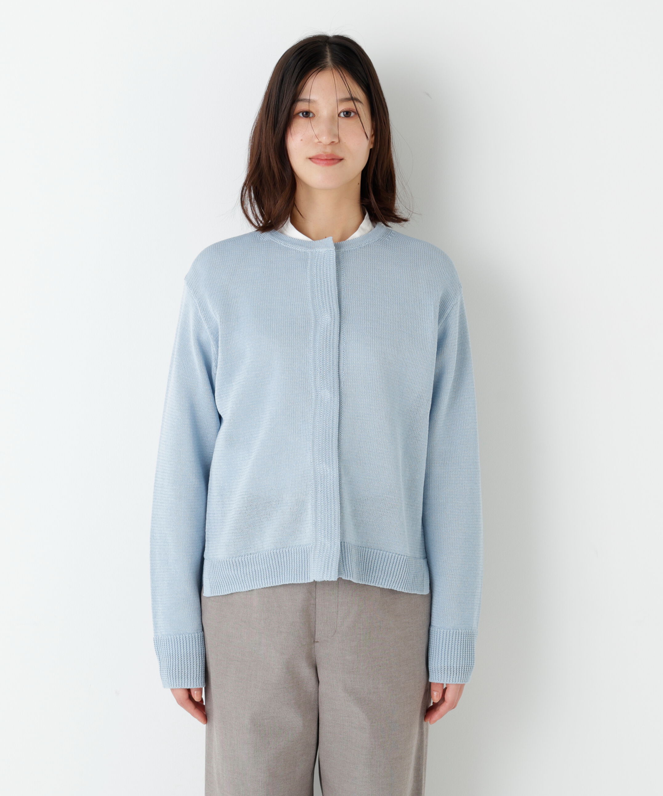  「◆ミドルゲージギマクルーネックカーディガン」|ニット・セーター|