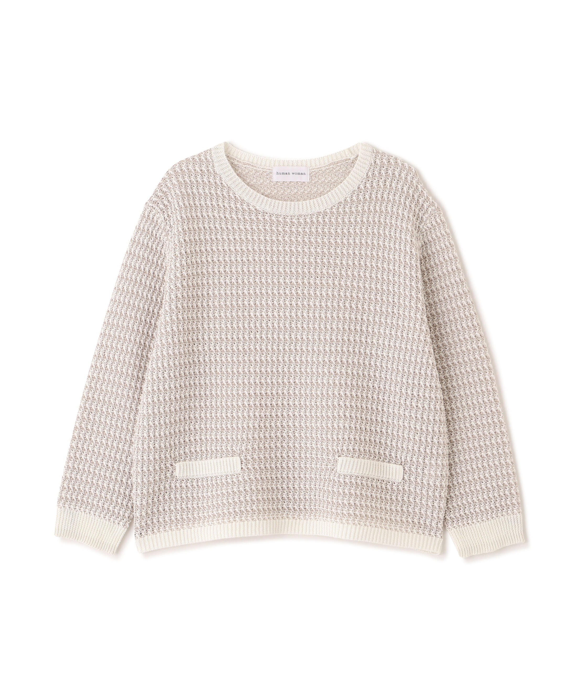  「◆ミドルゲージギマ地柄クルーネックＰ／Ｏ」|ニット・セーター|