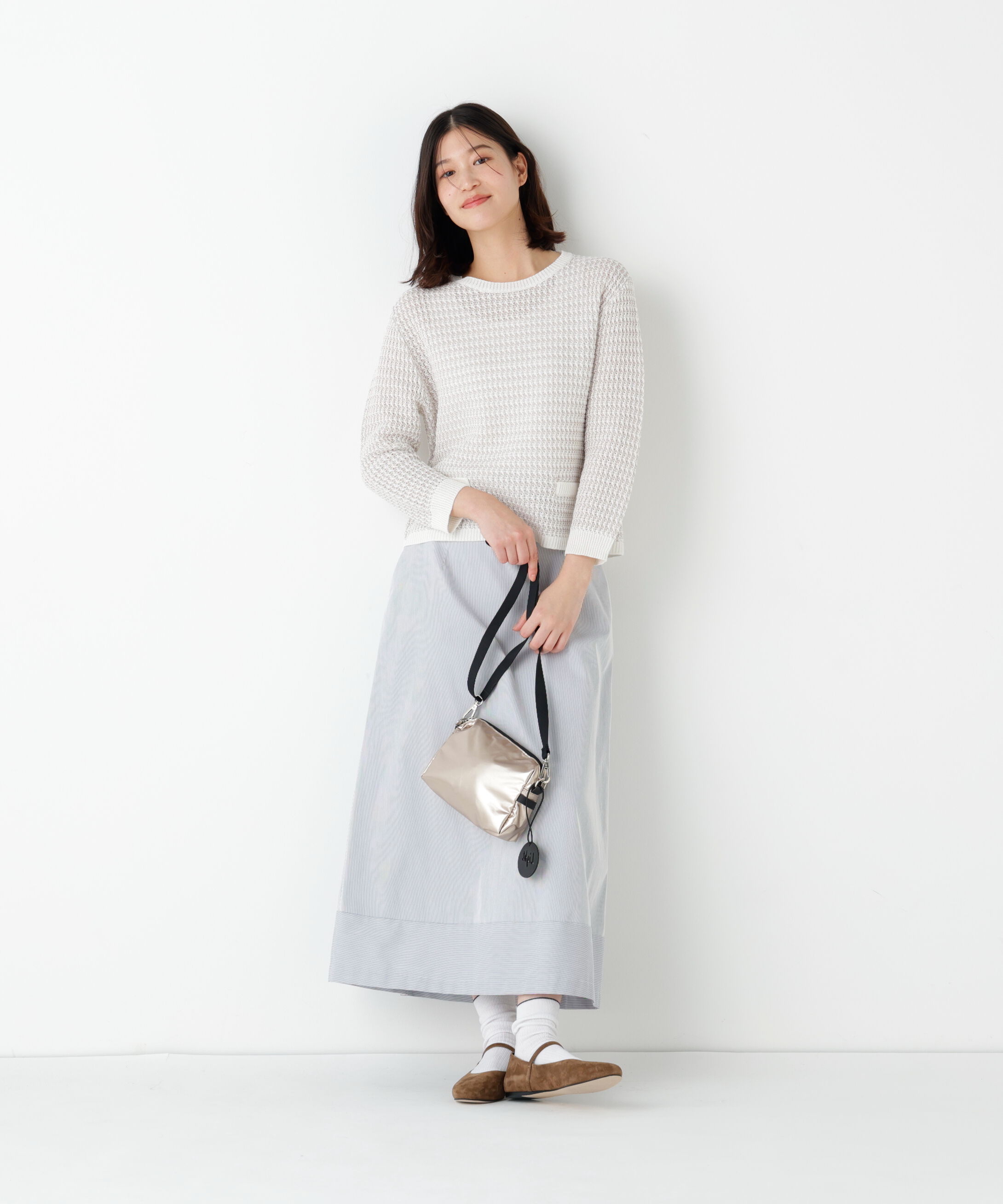  「◆ミドルゲージギマ地柄クルーネックＰ／Ｏ」|ニット・セーター|