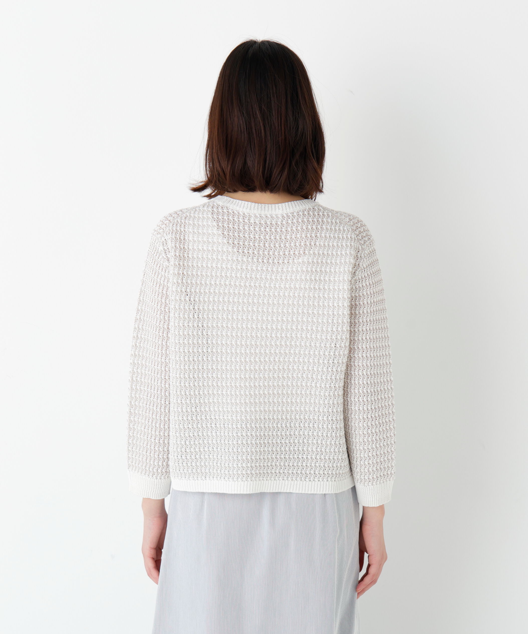  「◆ミドルゲージギマ地柄クルーネックＰ／Ｏ」|ニット・セーター|