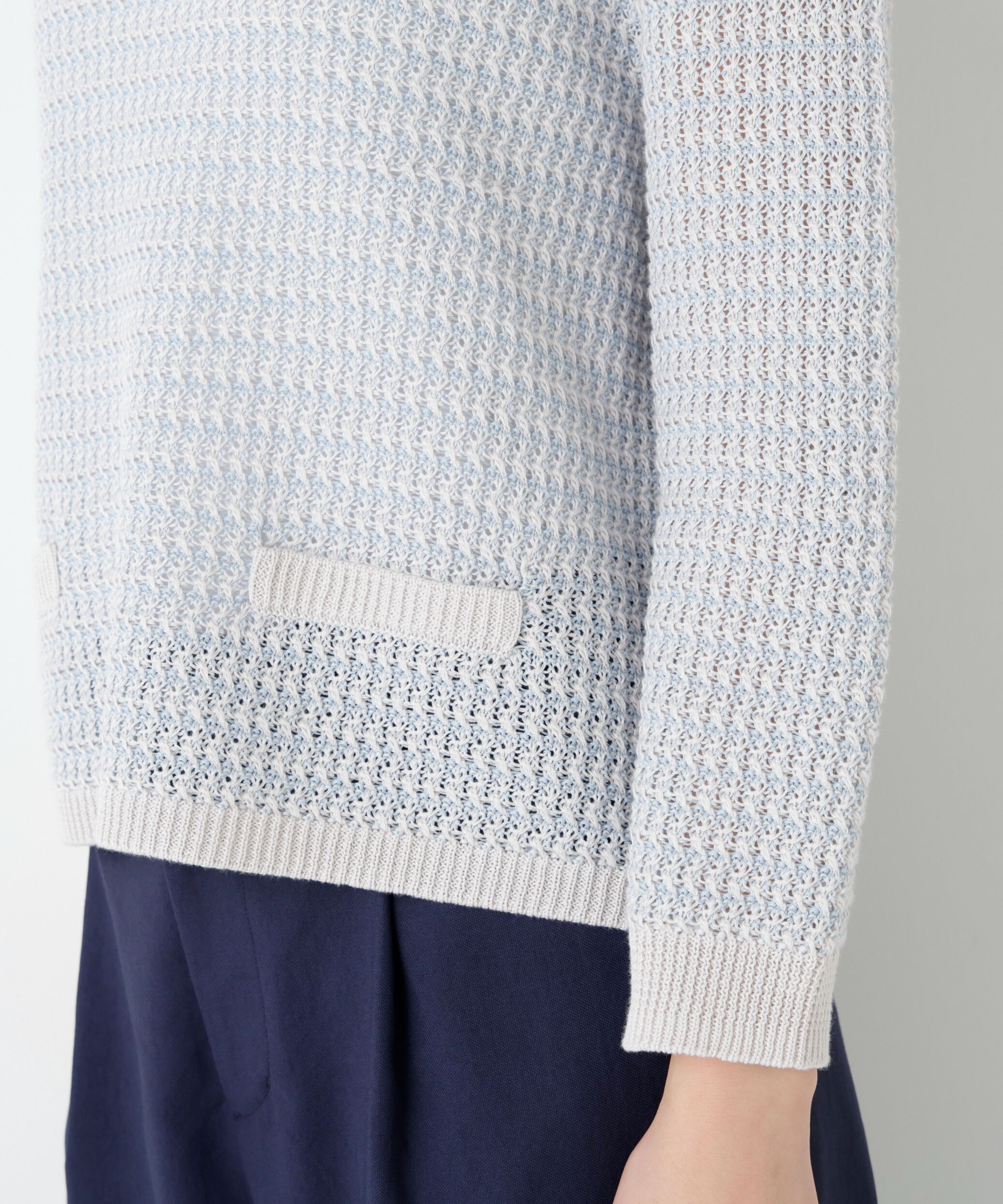  「◆ミドルゲージギマ地柄クルーネックＰ／Ｏ」|ニット・セーター|