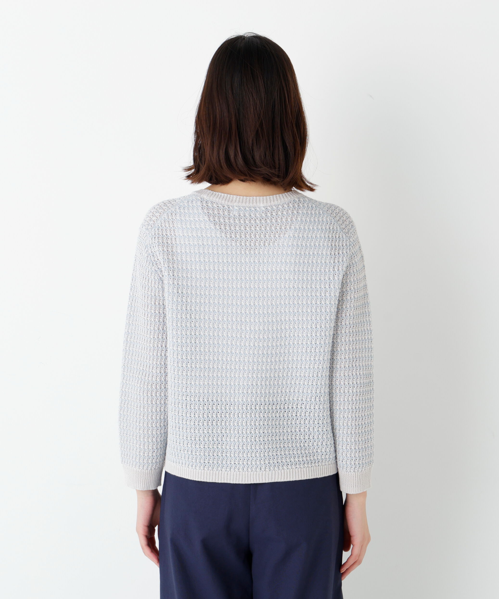  「◆ミドルゲージギマ地柄クルーネックＰ／Ｏ」|ニット・セーター|