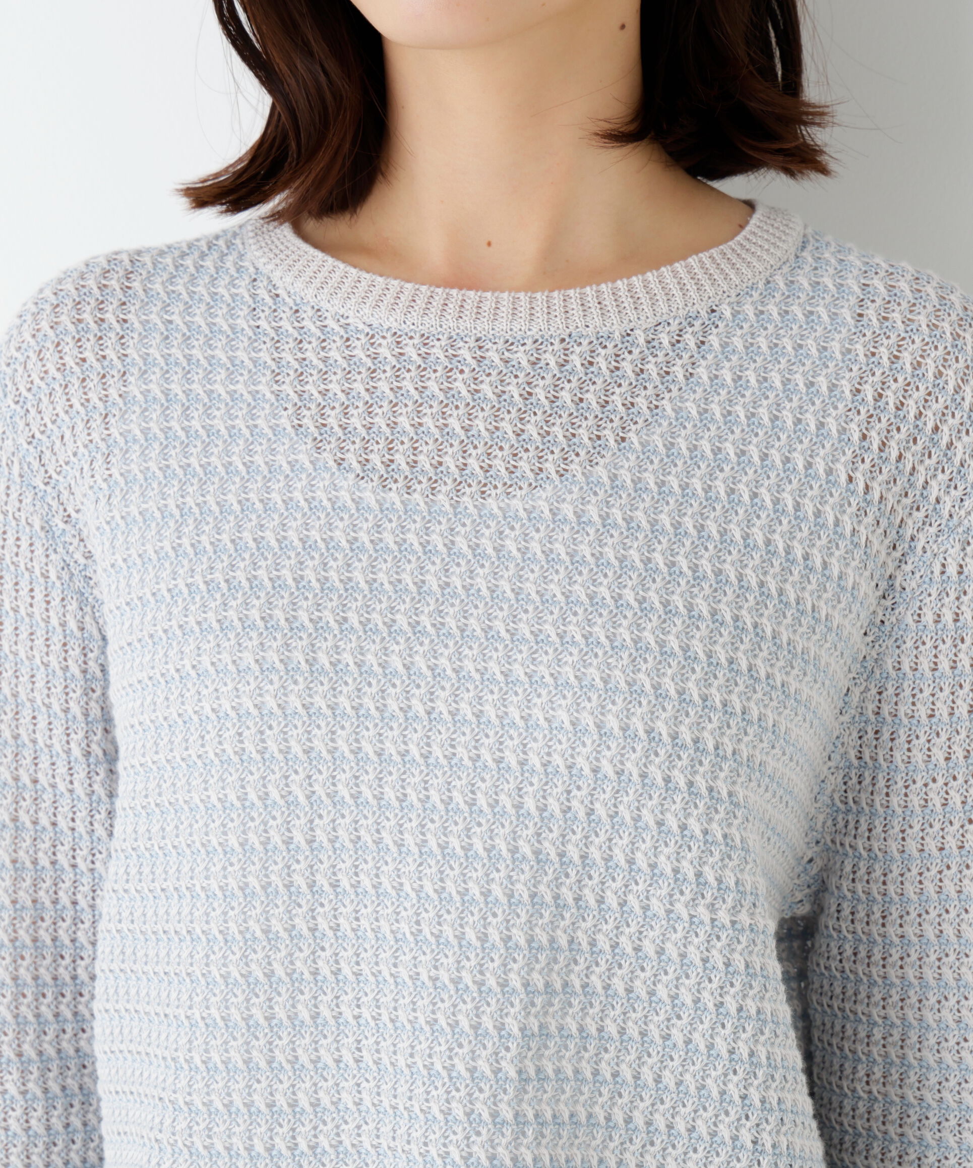  「◆ミドルゲージギマ地柄クルーネックＰ／Ｏ」|ニット・セーター|