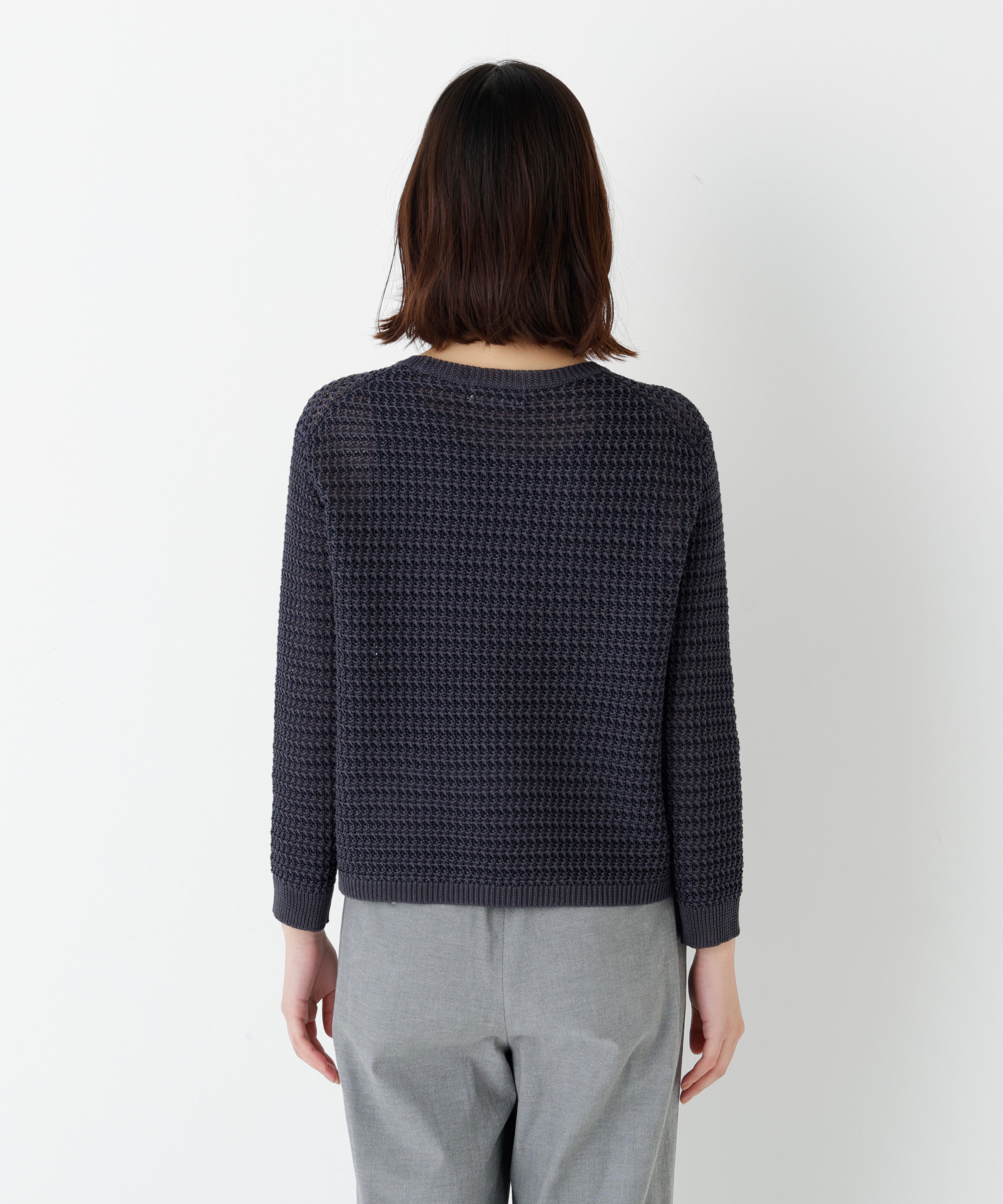  「◆ミドルゲージギマ地柄クルーネックＰ／Ｏ」|ニット・セーター|