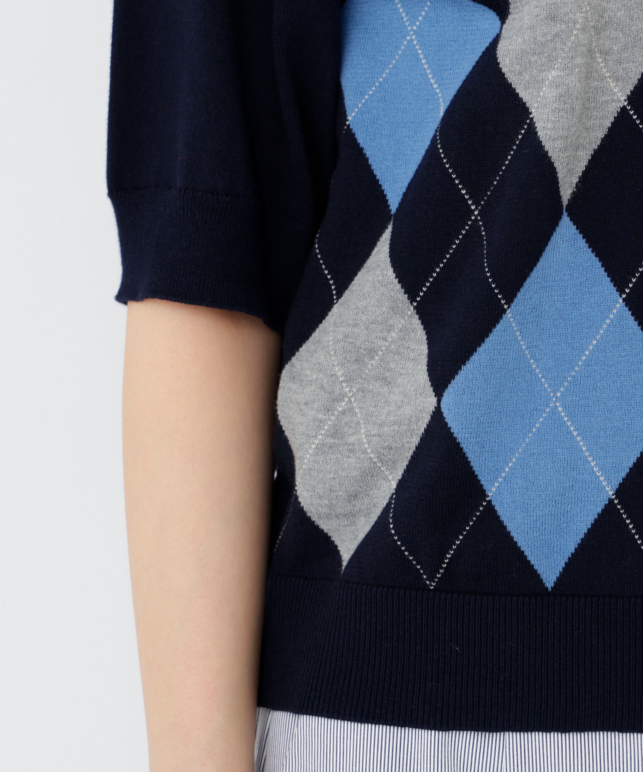  「◆アーガイル柄ポロニット」|ニット・セーター|