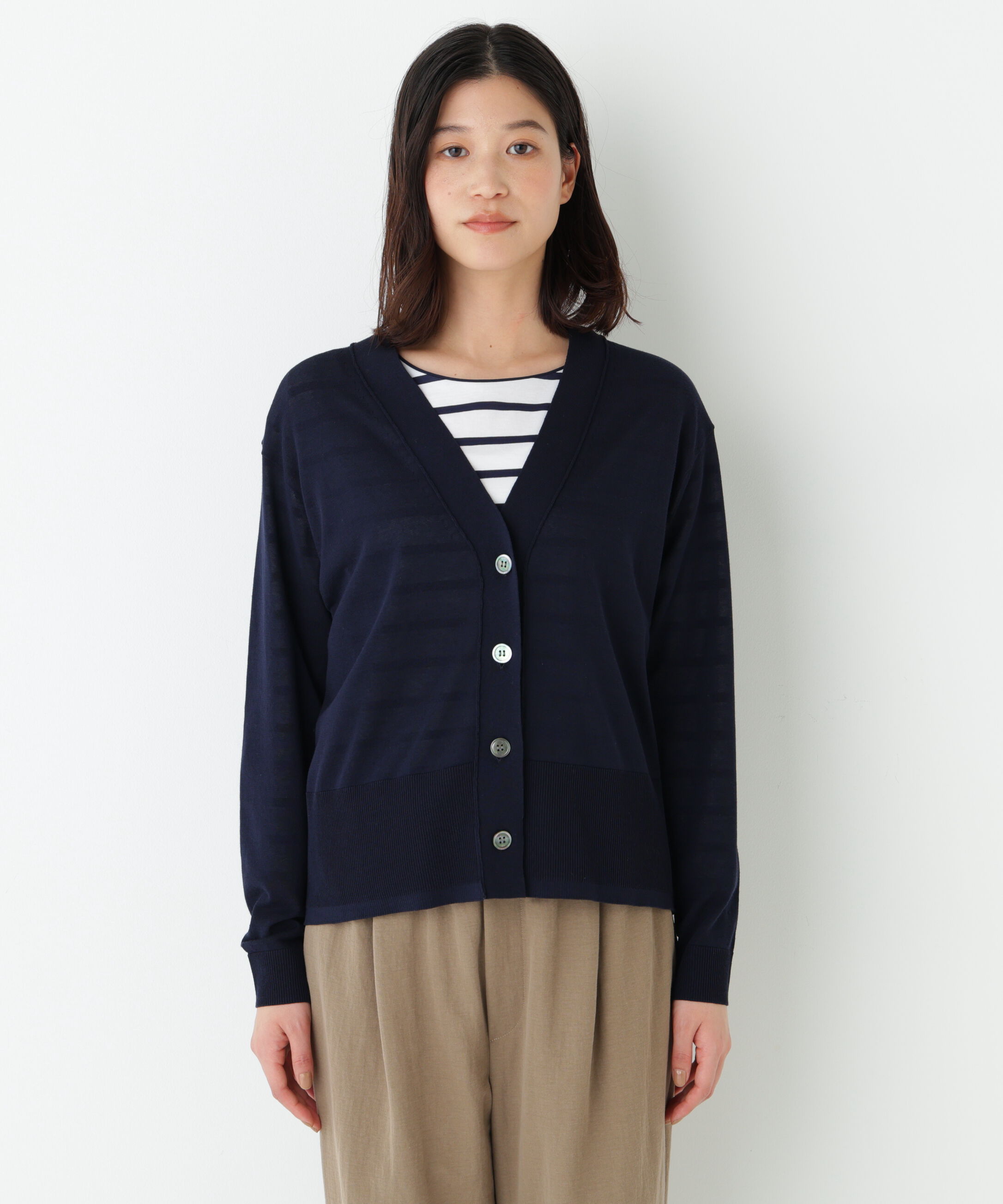  「◆アイレットＶネックカーディガン」|ニット・セーター|