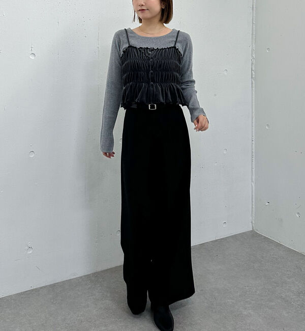 archives「ベロアシャーリングビスチェ&times;リブニットプルオーバーＳＥＴ」|カーディガン|