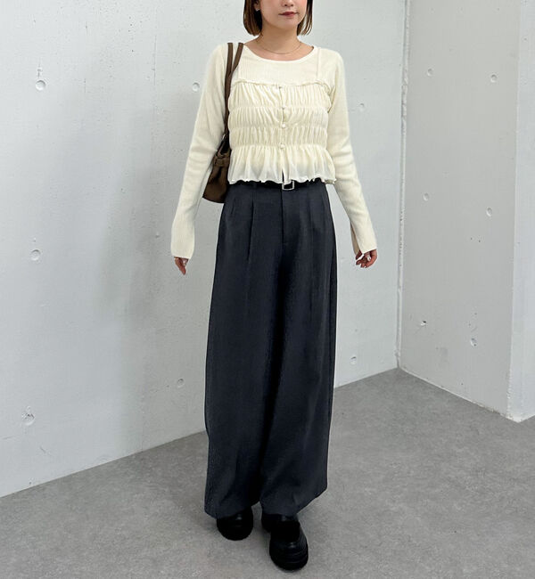 archives「ベロアシャーリングビスチェ&times;リブニットプルオーバーＳＥＴ」|カーディガン|