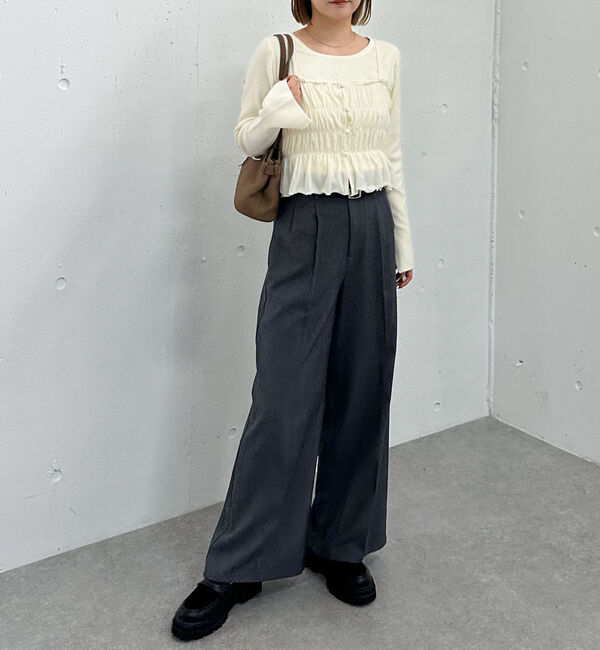 archives「ベロアシャーリングビスチェ&times;リブニットプルオーバーＳＥＴ」|カーディガン|