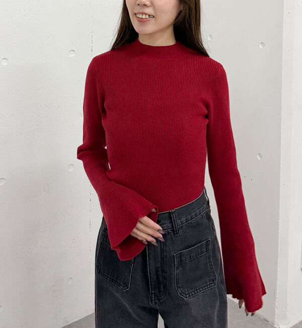 archives「フレアスリーブリブニットプルオーバー」|ニット・セーター|