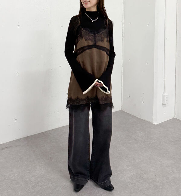 archives「フレアスリーブリブニットプルオーバー」|ニット・セーター|