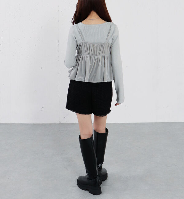 archives「花柄刺繍ベロアビスチェ&times;リブニットプルオーバーＳＥＴ」|カーディガン|