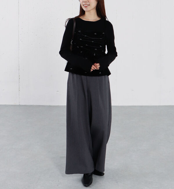 archives「花柄刺繍ベロアビスチェ&times;リブニットプルオーバーＳＥＴ」|カーディガン|