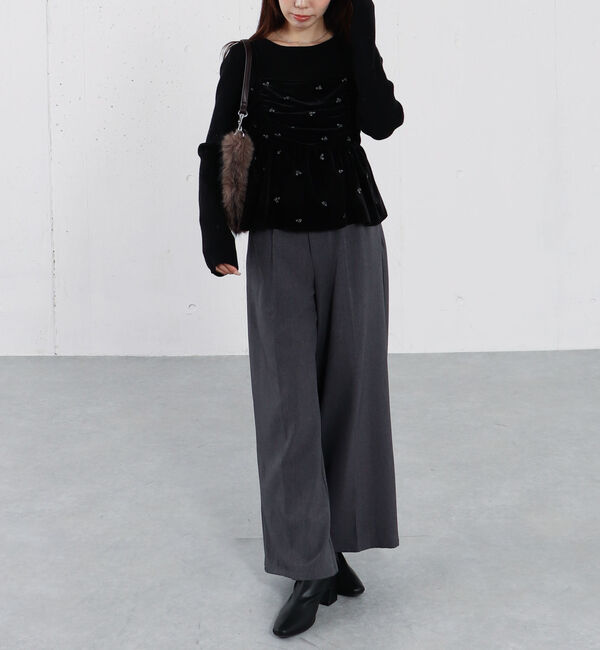 archives「花柄刺繍ベロアビスチェ&times;リブニットプルオーバーＳＥＴ」|カーディガン|