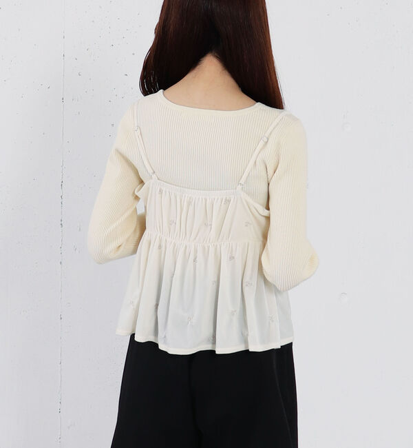 archives「花柄刺繍ベロアビスチェ&times;リブニットプルオーバーＳＥＴ」|カーディガン|