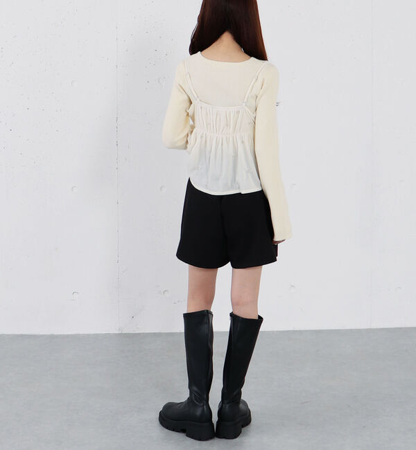 archives「花柄刺繍ベロアビスチェ&times;リブニットプルオーバーＳＥＴ」|カーディガン|