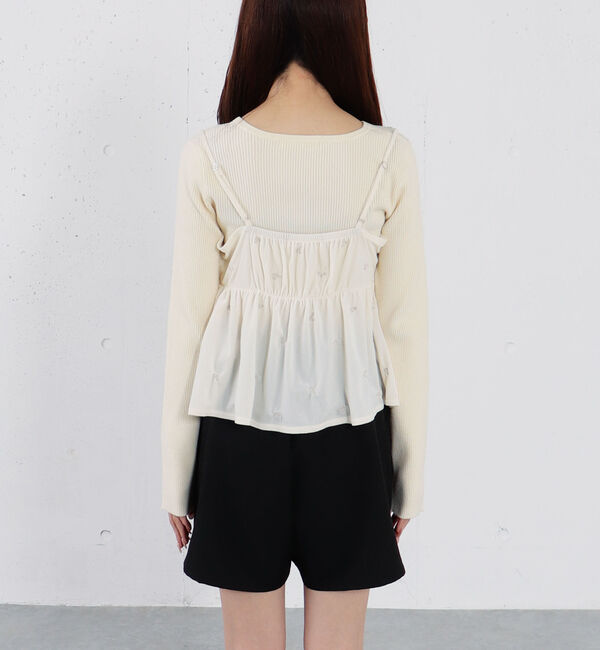 archives「花柄刺繍ベロアビスチェ&times;リブニットプルオーバーＳＥＴ」|カーディガン|