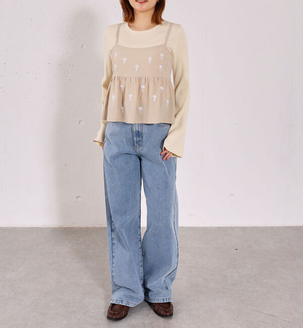 archives「ビーズ刺繍ペプラムビスチェ&times;リブニットプルオーバーＳＥＴ」|カーディガン|