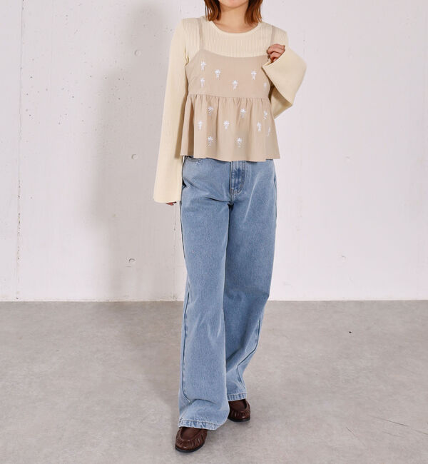 archives「ビーズ刺繍ペプラムビスチェ&times;リブニットプルオーバーＳＥＴ」|カーディガン|