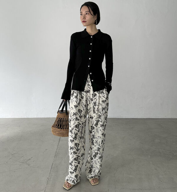 Doux archives「シルクミックス細見えリブニット」|カーディガン|