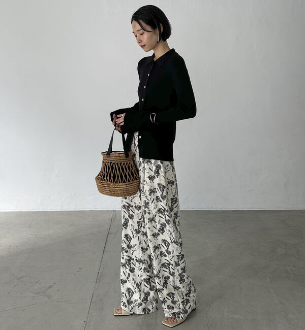 Doux archives「シルクミックス細見えリブニット」|カーディガン|