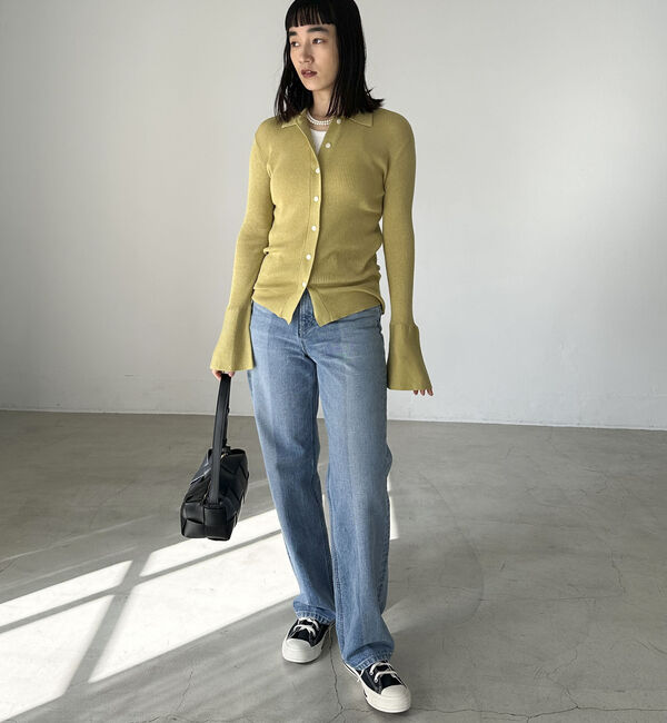Doux archives「シルクミックス細見えリブニット」|カーディガン|